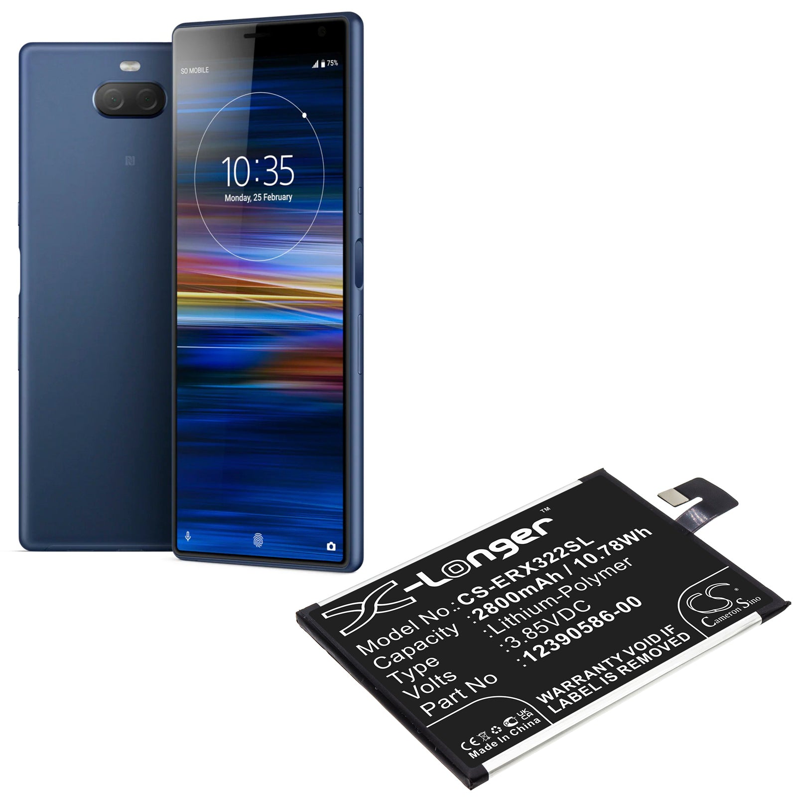 Li-Polymer, Mobile, SmartPhone Battery fits Sony I3223, I4213, 3.85V, 2800mAh Mobile, SmartPhone Cameron Sino Technology Limited