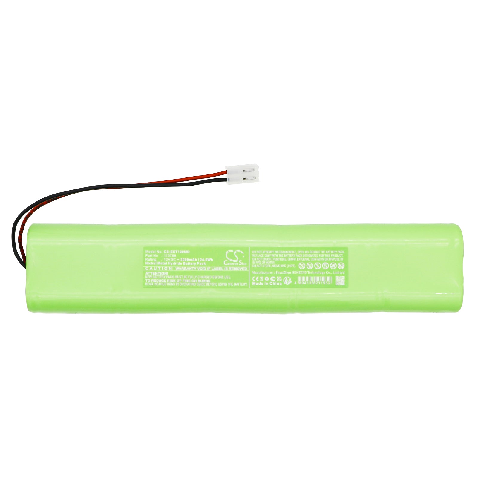 12V, Ni-MH, 2000mAh, Battery fits Esaote ECG Personal 120, 24Wh Medical Cameron Sino Technology Limited