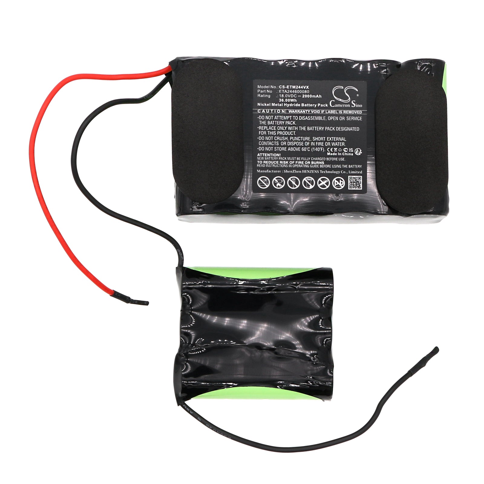 Ni-MH, Vacuum Battery fits Eta 2446, 2446 90000, 18.0V, 2000mAh Vacuum Cameron Sino Technology Limited