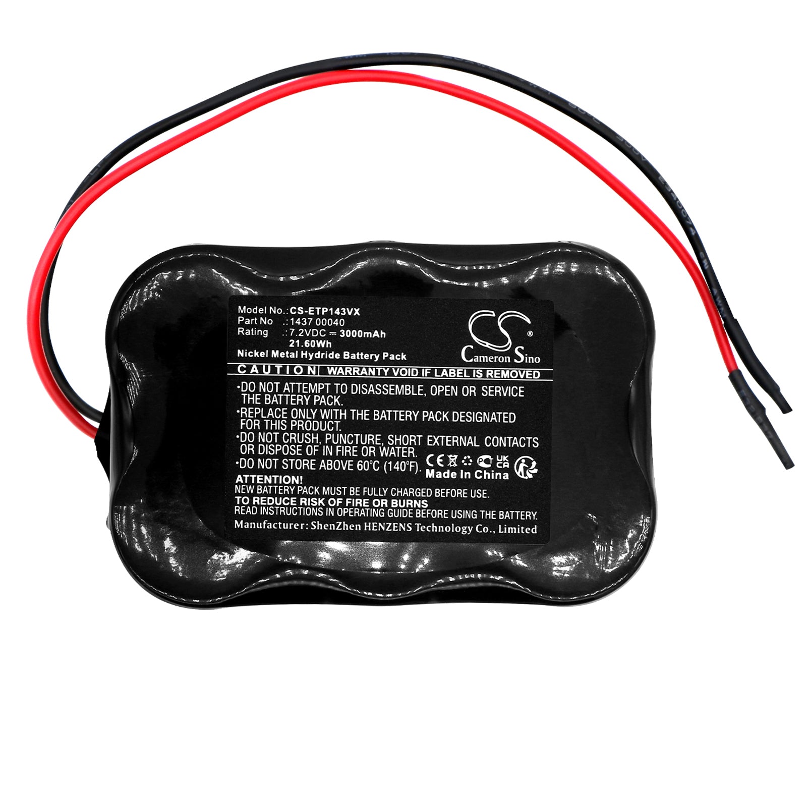 Ni-MH, Vacuum Battery fits Eta 1437 Ponto, 7.2V, 3000mAh Vacuum Cameron Sino Technology Limited