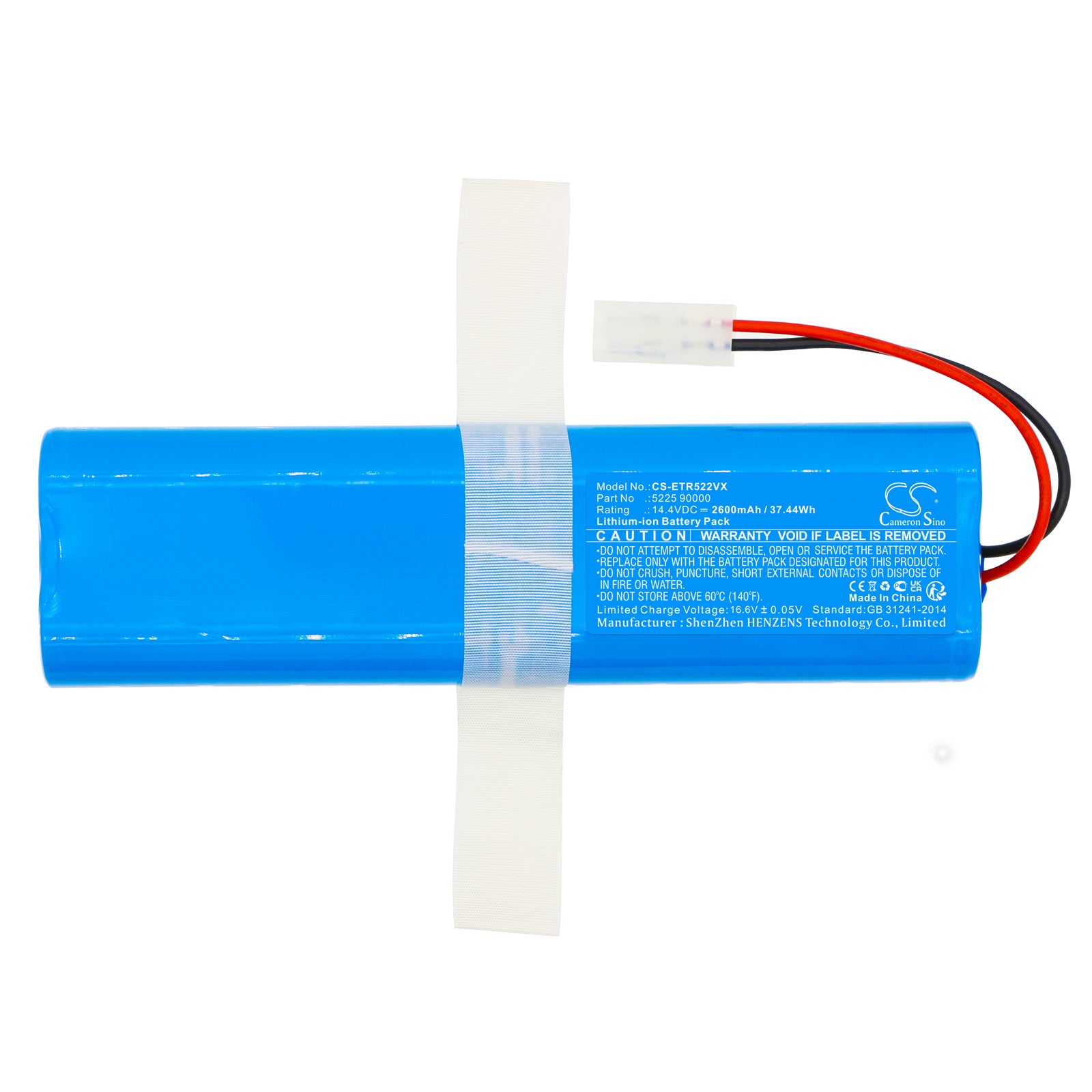 Li-ion, Vacuum Battery fits Eta 3225 Raggio Eco, 360 Robot Vacuum S6, 14.4V, 2600mAh Vacuum Cameron Sino Technology Limited