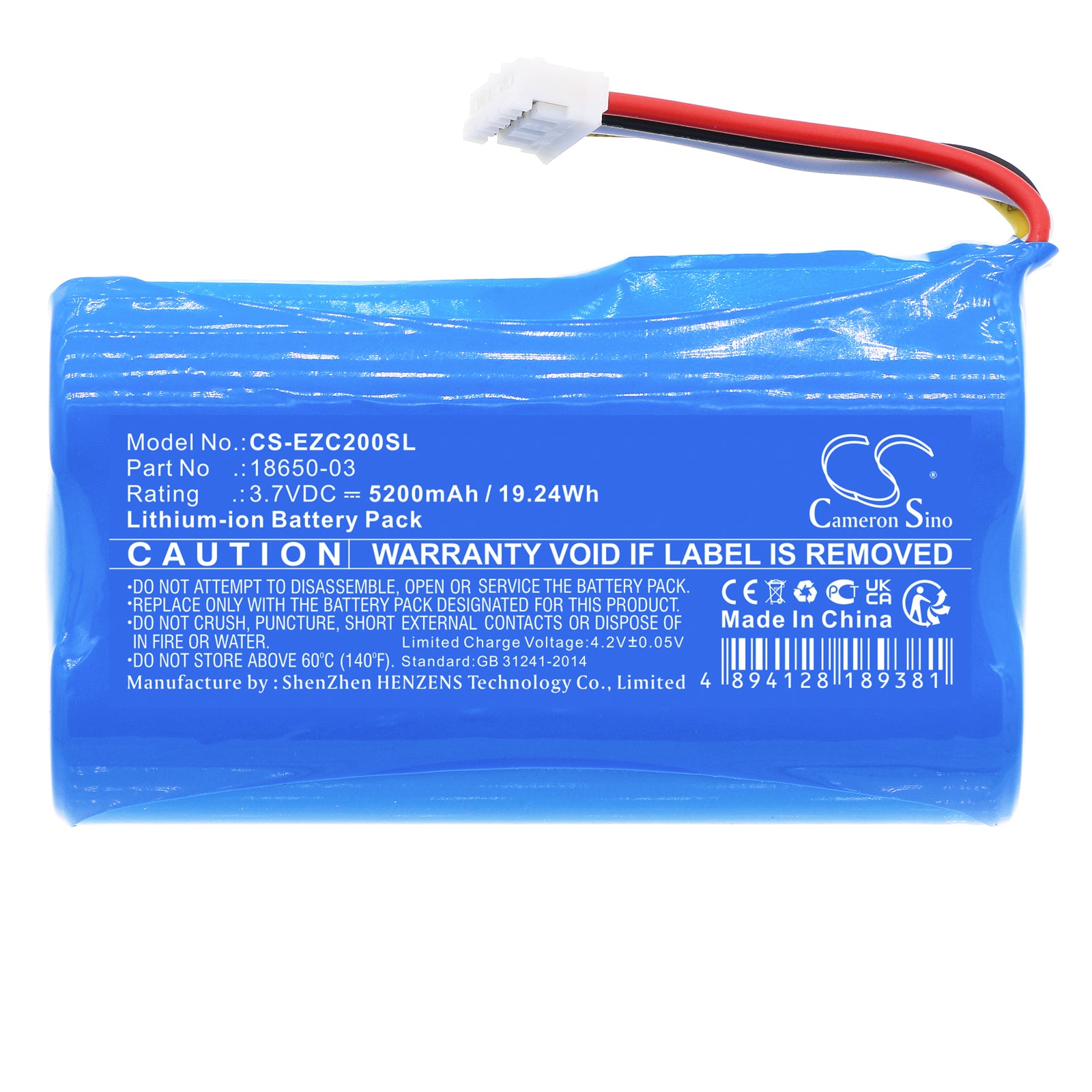 Li-ion, Home Security Camera Battery fits Ezviz Db2c, 3.7V, 5200mAh Home Security Camera Cameron Sino Technology Limited