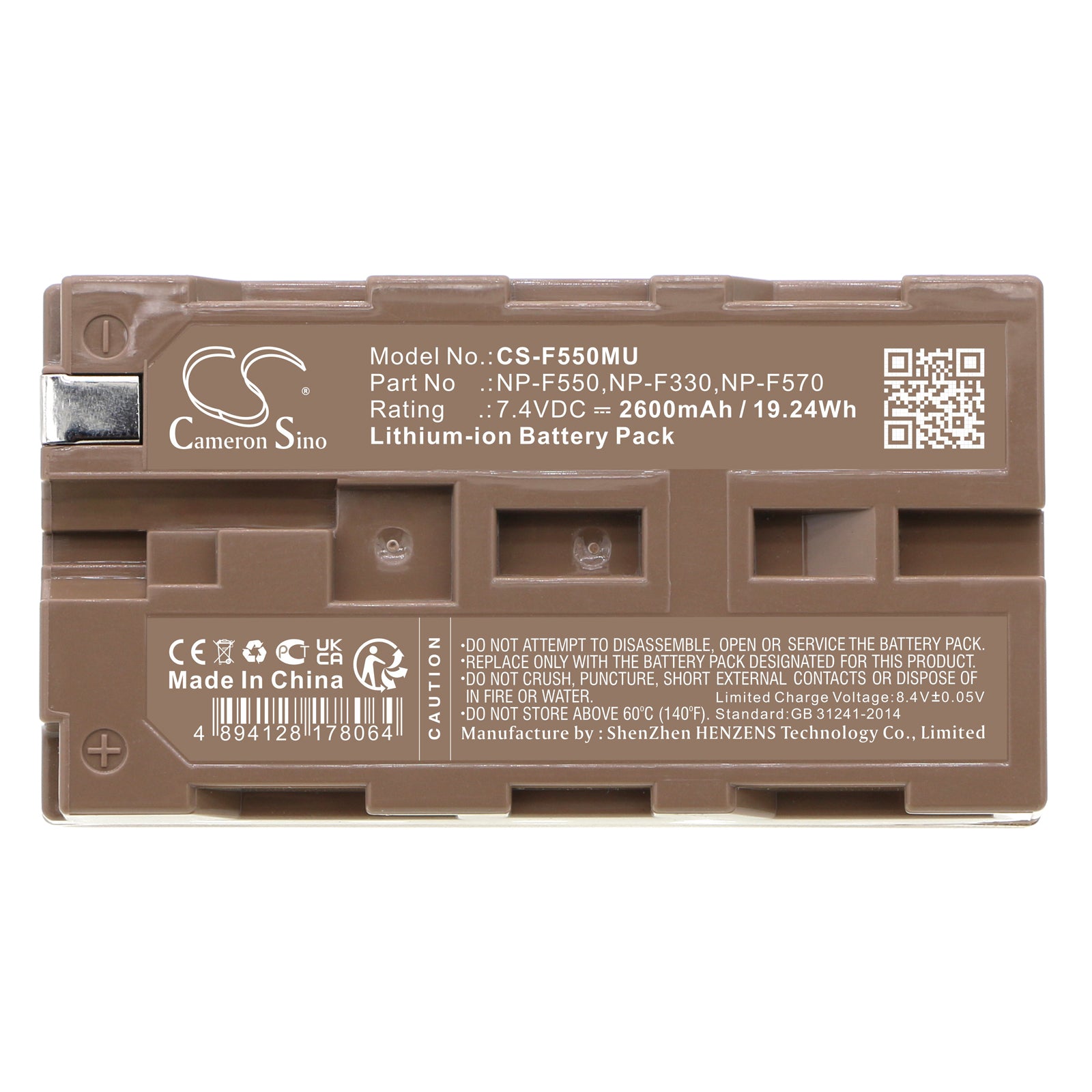 Li-ion, Camera Battery fits Nikon Vm720, Vm7200, 7.4V, 2600mAh Camera Cameron Sino Technology Limited
