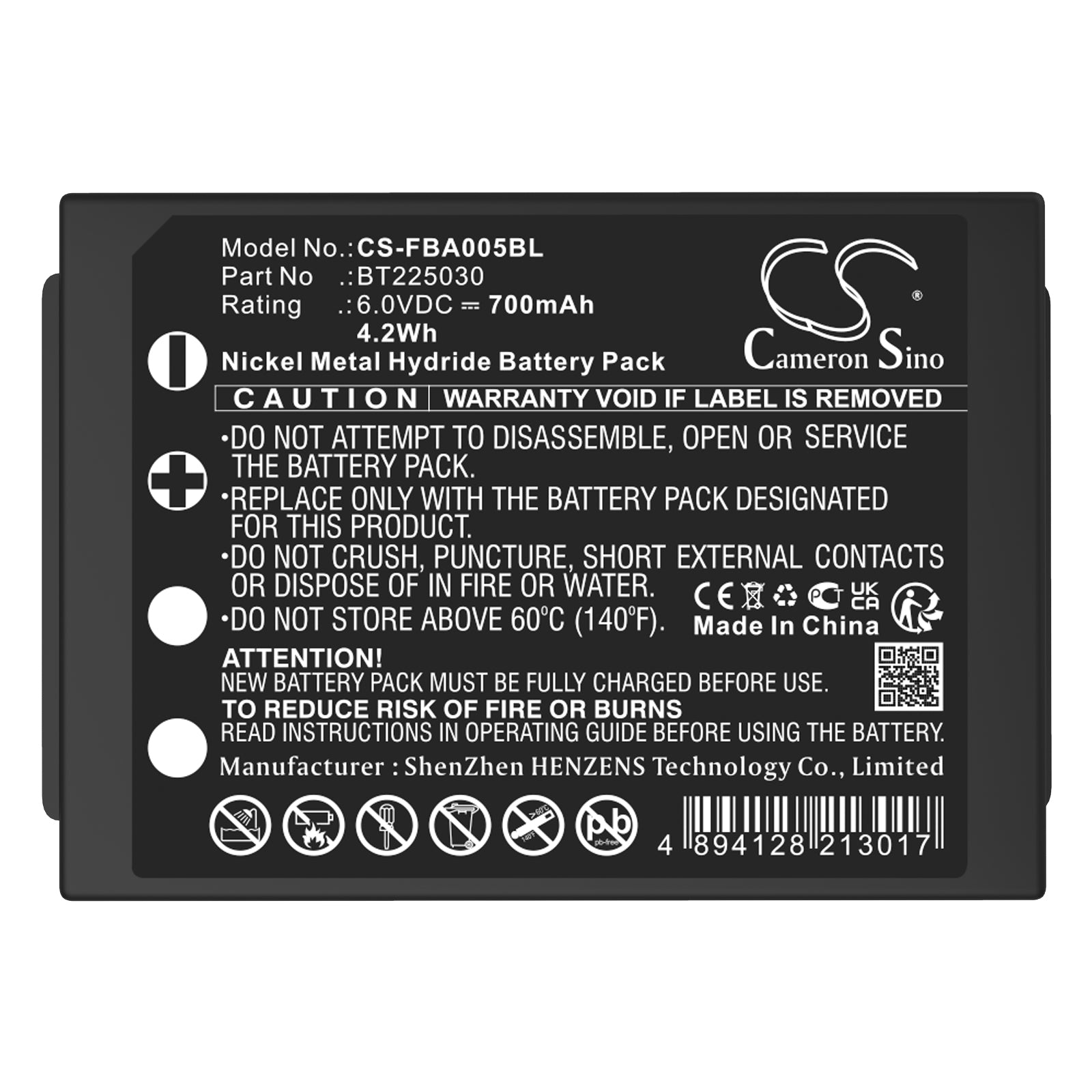 6V, Ni-MH, 700mAh, Battery fits HBC Funkfernsteuerung Tele Teach TTB 05, TTB 05, 4.2Wh Crane Remote Control Cameron Sino Technology Limited