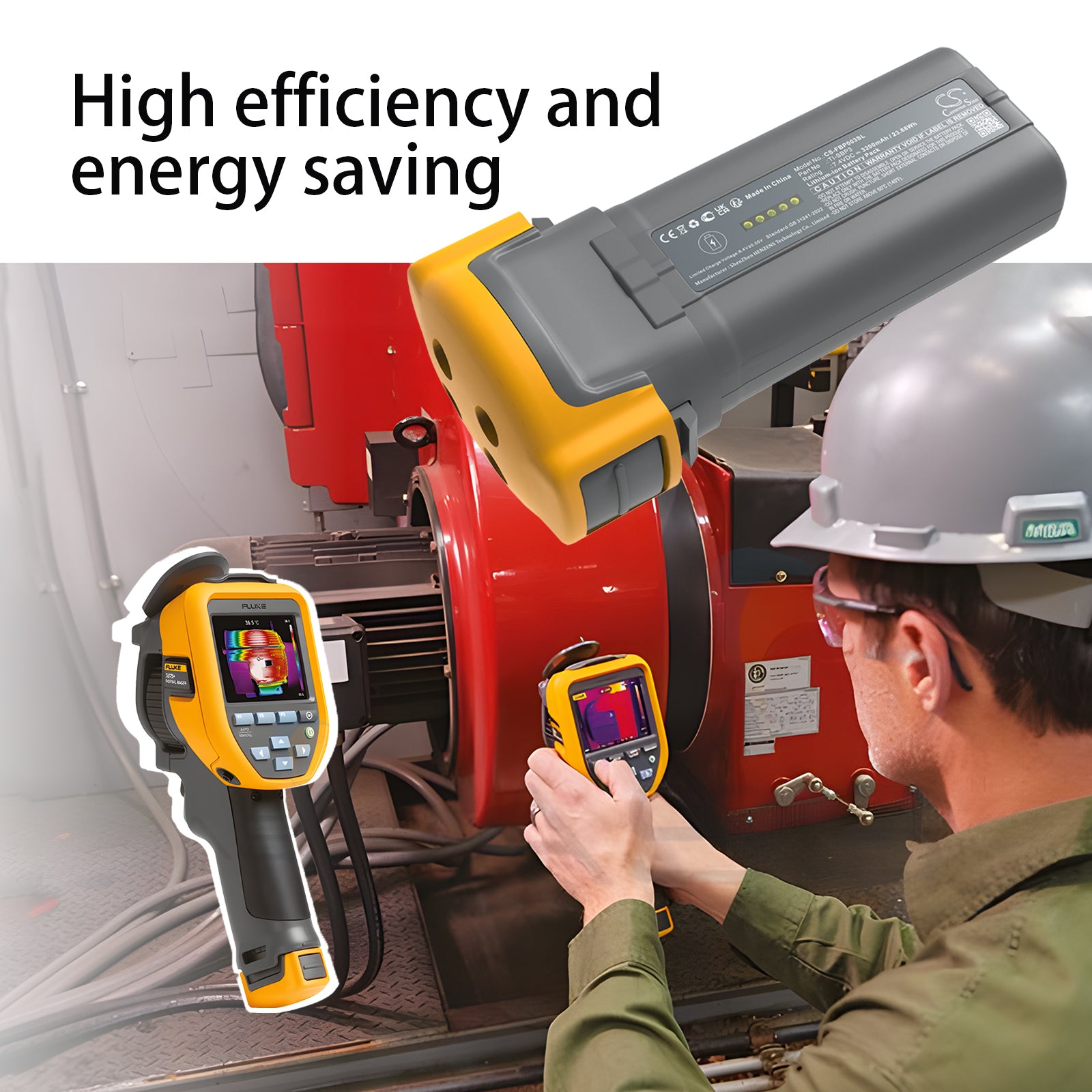 7.4V, Li-ion, 3200mAh, Battery fits Fluke 4JNW4, 4JNW5, 23.68Wh Equipment, Survey, Test Cameron Sino Technology Limited