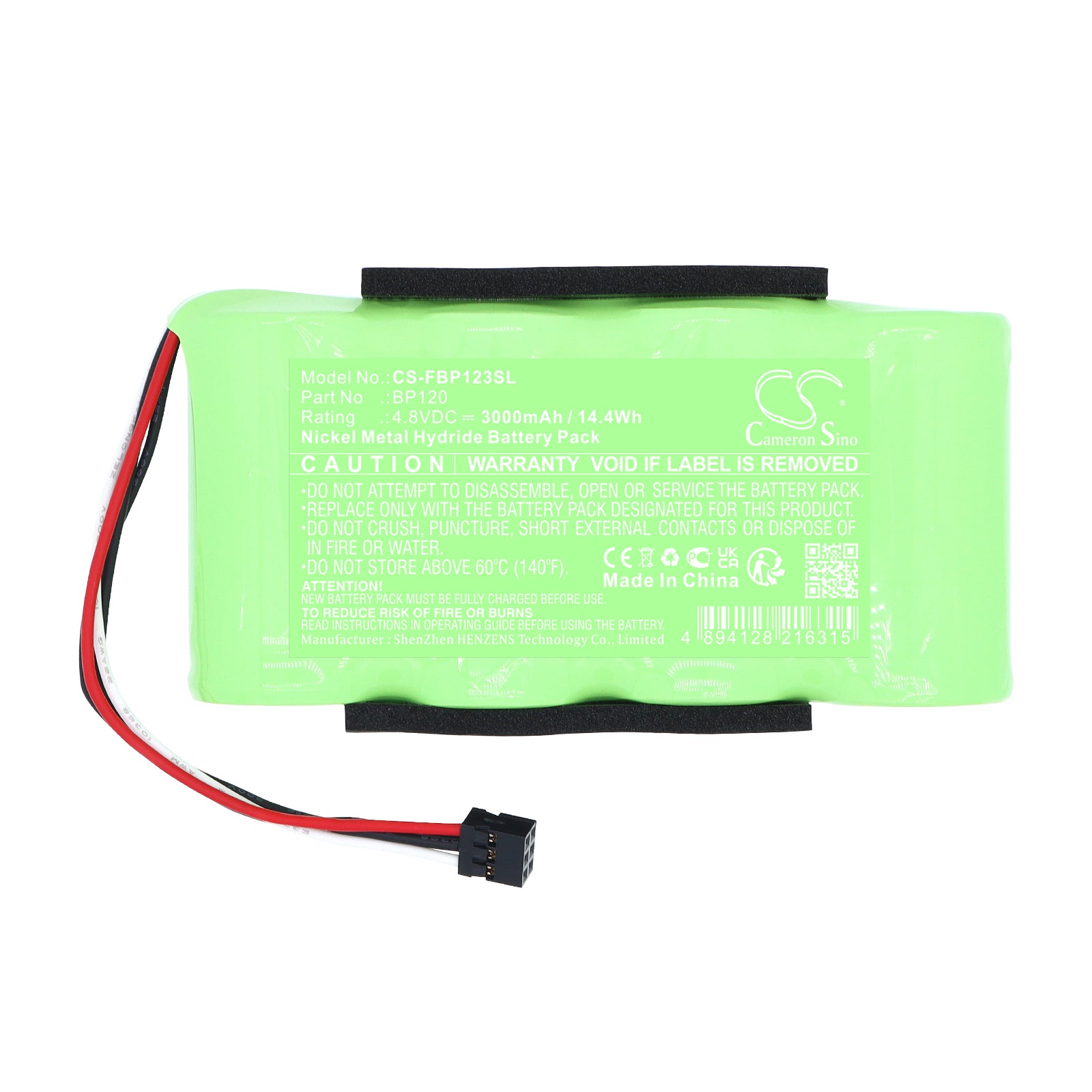 4.8V, Ni-MH, 3000mAh, Battery fits Fluke Scopemeter 120 (Firmware 2.01 version or above), 14.4Wh Equipment, Survey, Test Cameron Sino Technology Limited