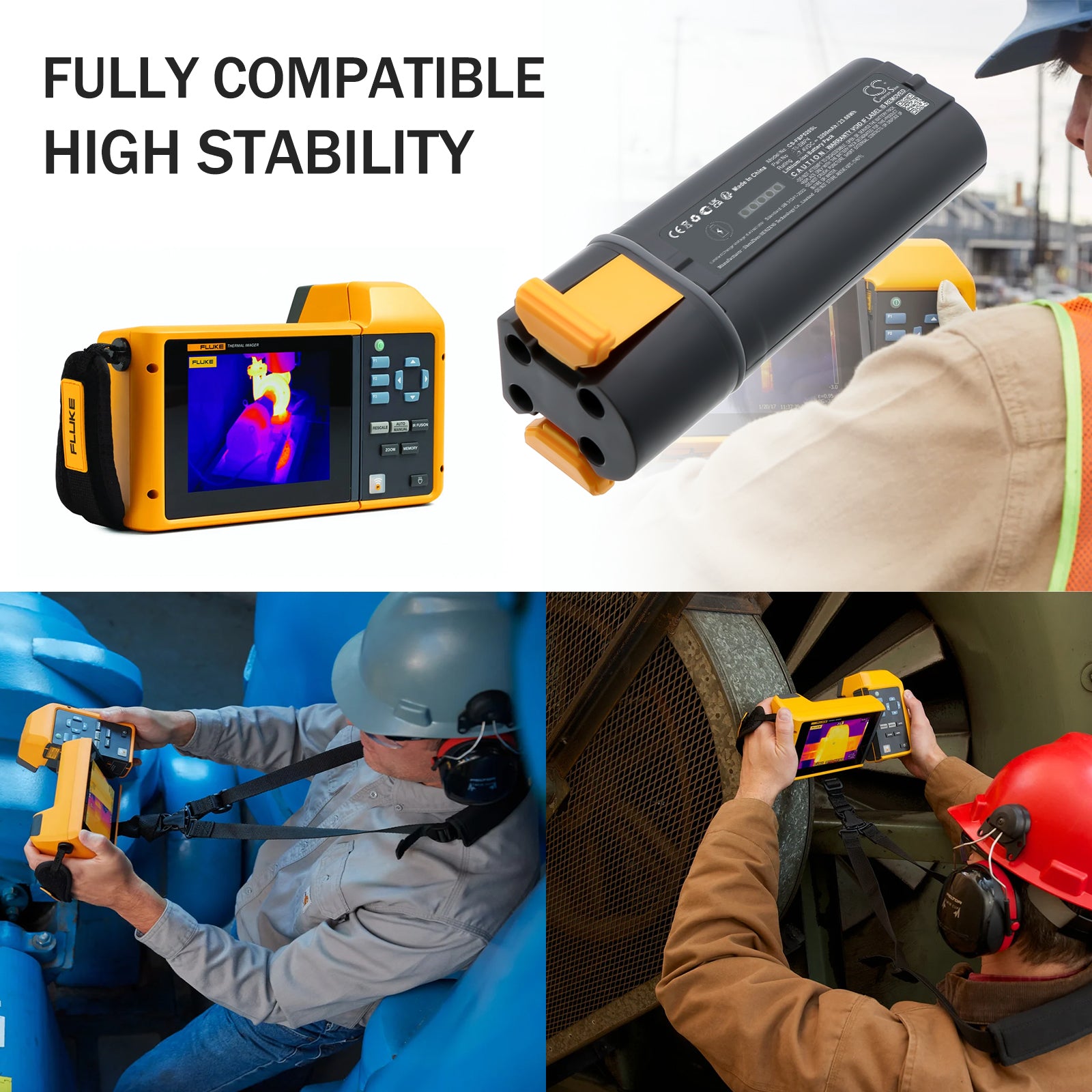 7.4V, Li-ion, 3200mAh, Battery fits Fluke TiX520, TiX560, 23.68Wh Thermal Camera Cameron Sino Technology Limited