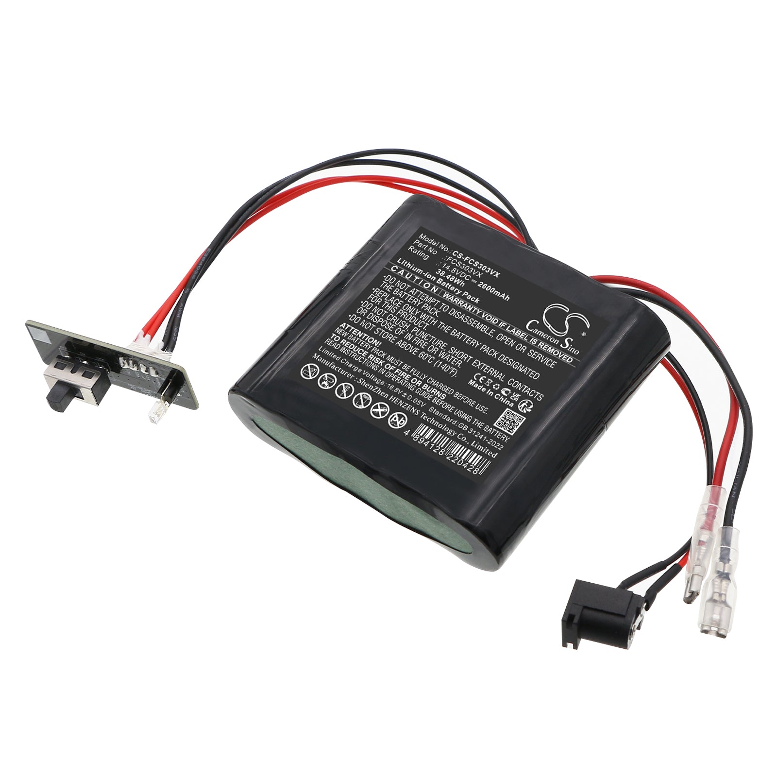 14.8V, Li-ion, 2600mAh, Battery fits ProfiCare PC-AKS3034, 38.48Wh Vacuum Cameron Sino Technology Limited