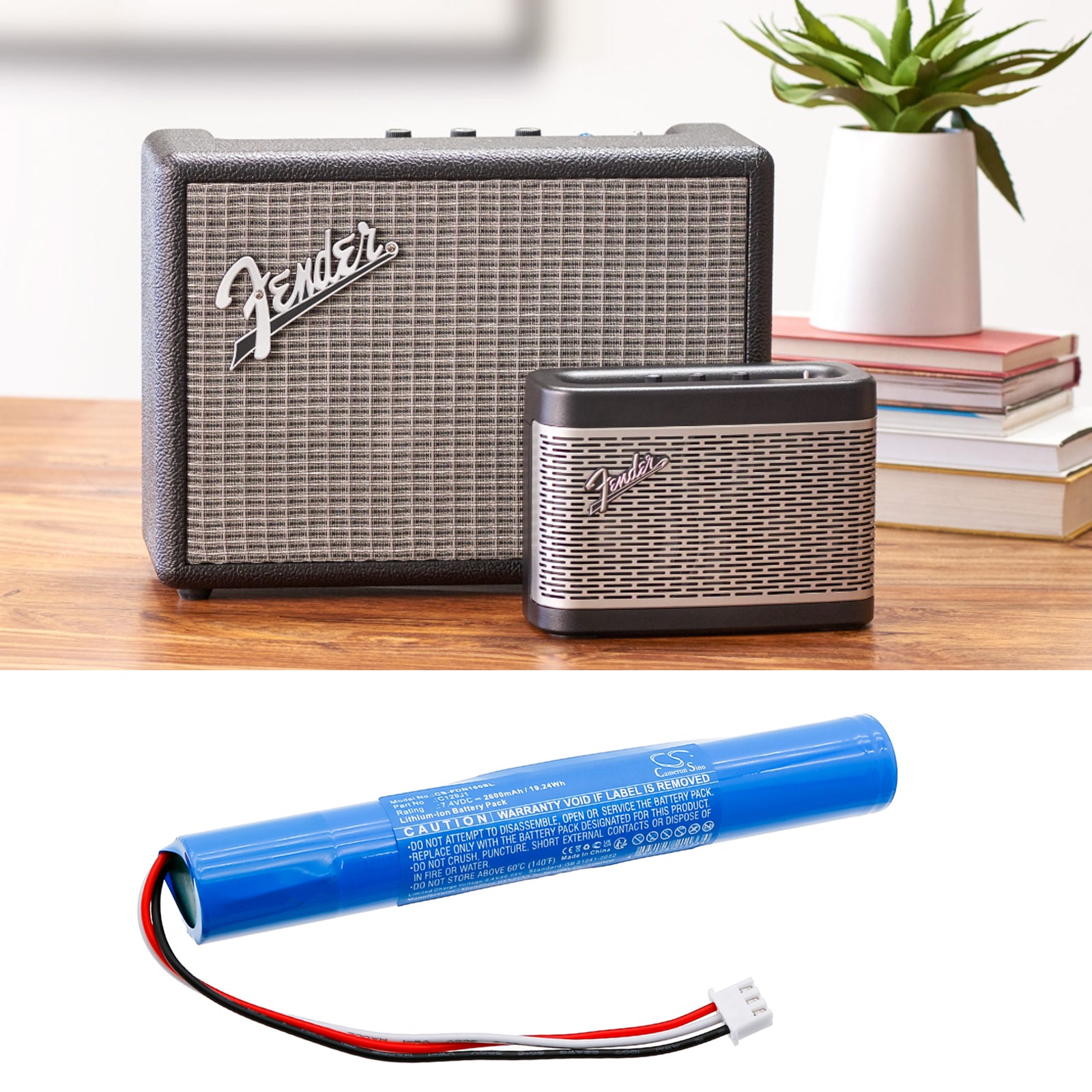 7.4V, Li-ion, 2600mAh, Battery fits Fender Newport, 19.24Wh Speaker Cameron Sino Technology Limited
