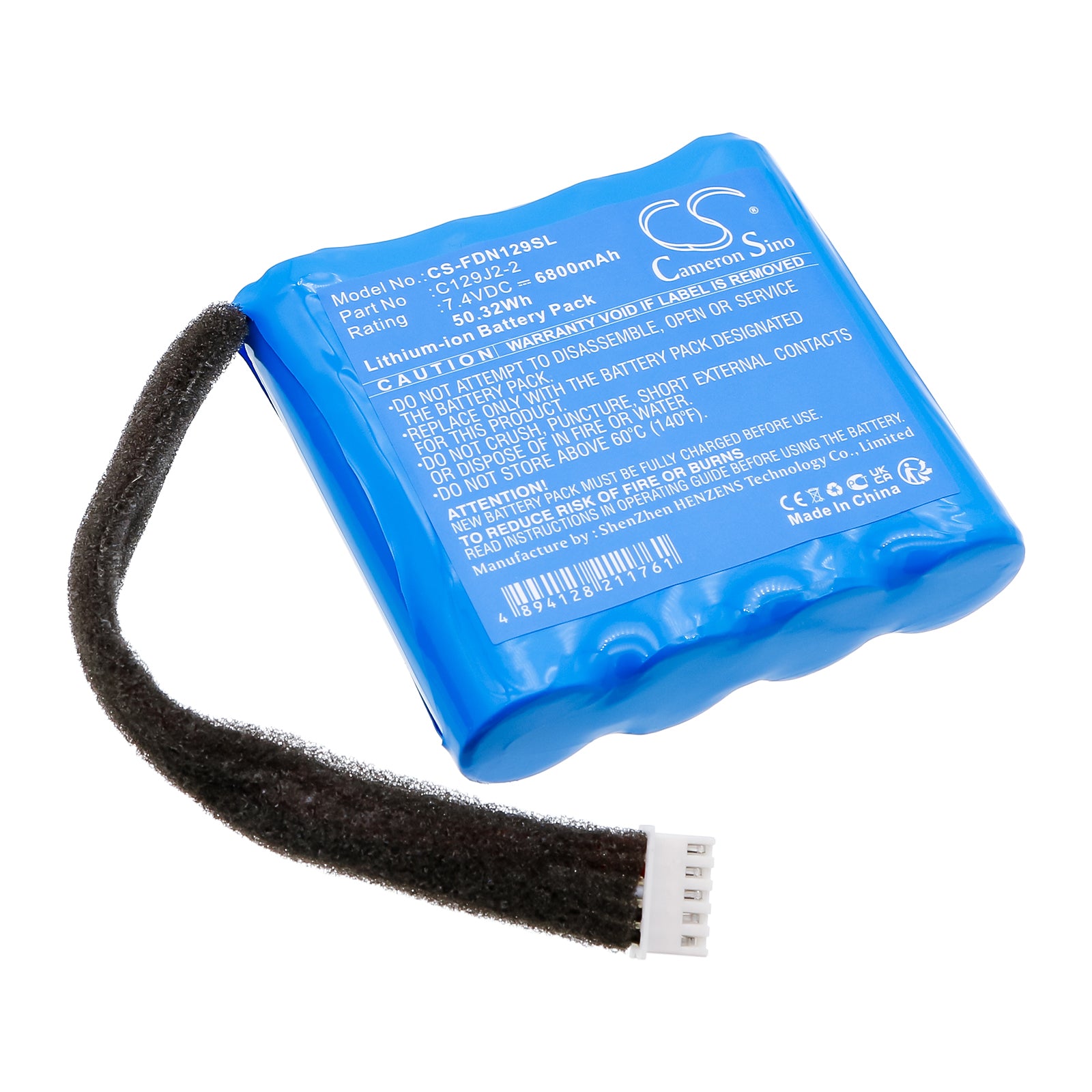7.4V, Li-ion, 6800mAh, Battery fits Fender Indio, 50.32Wh Speaker Cameron Sino Technology Limited
