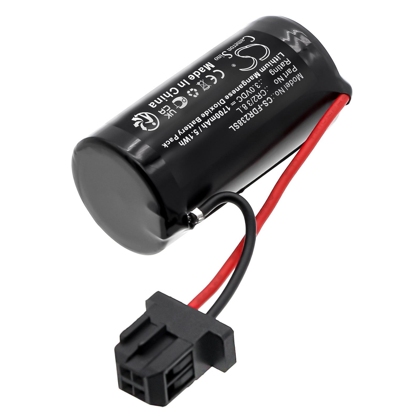 3V, Li-MnO2, 1700mAh, Battery fits FDK CR2/3 8.L | Fuji CR2/3 8.L, 5.1Wh PLC Cameron Sino Technology Limited