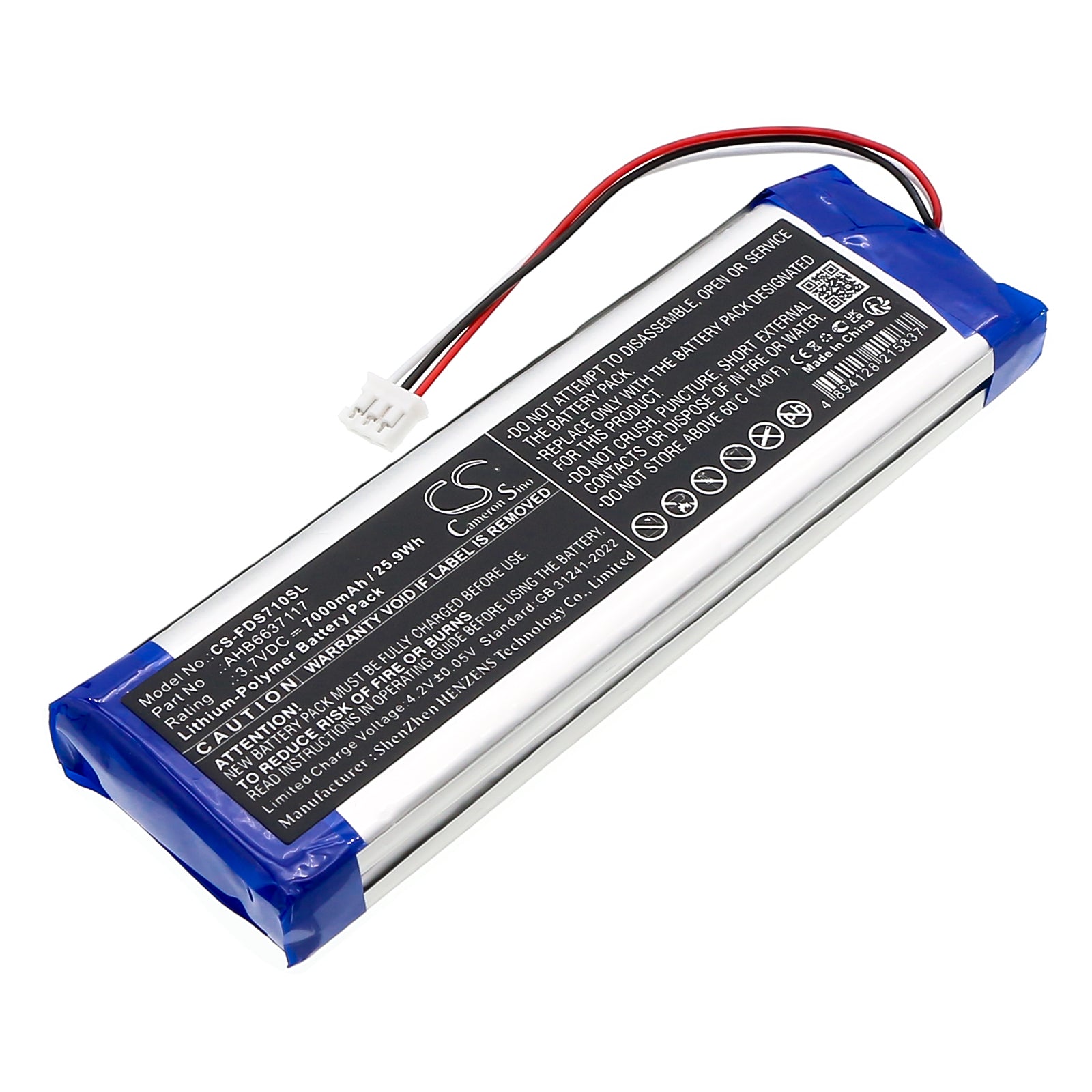 3.7V, Li-Polymer, 7000mAh, Battery fits Fluke DS701 Diagnostic Videoscope, DS703 Diagnostic Videoscope, 25.9Wh Equipment, Survey, Test Cameron Sino Technology Limited