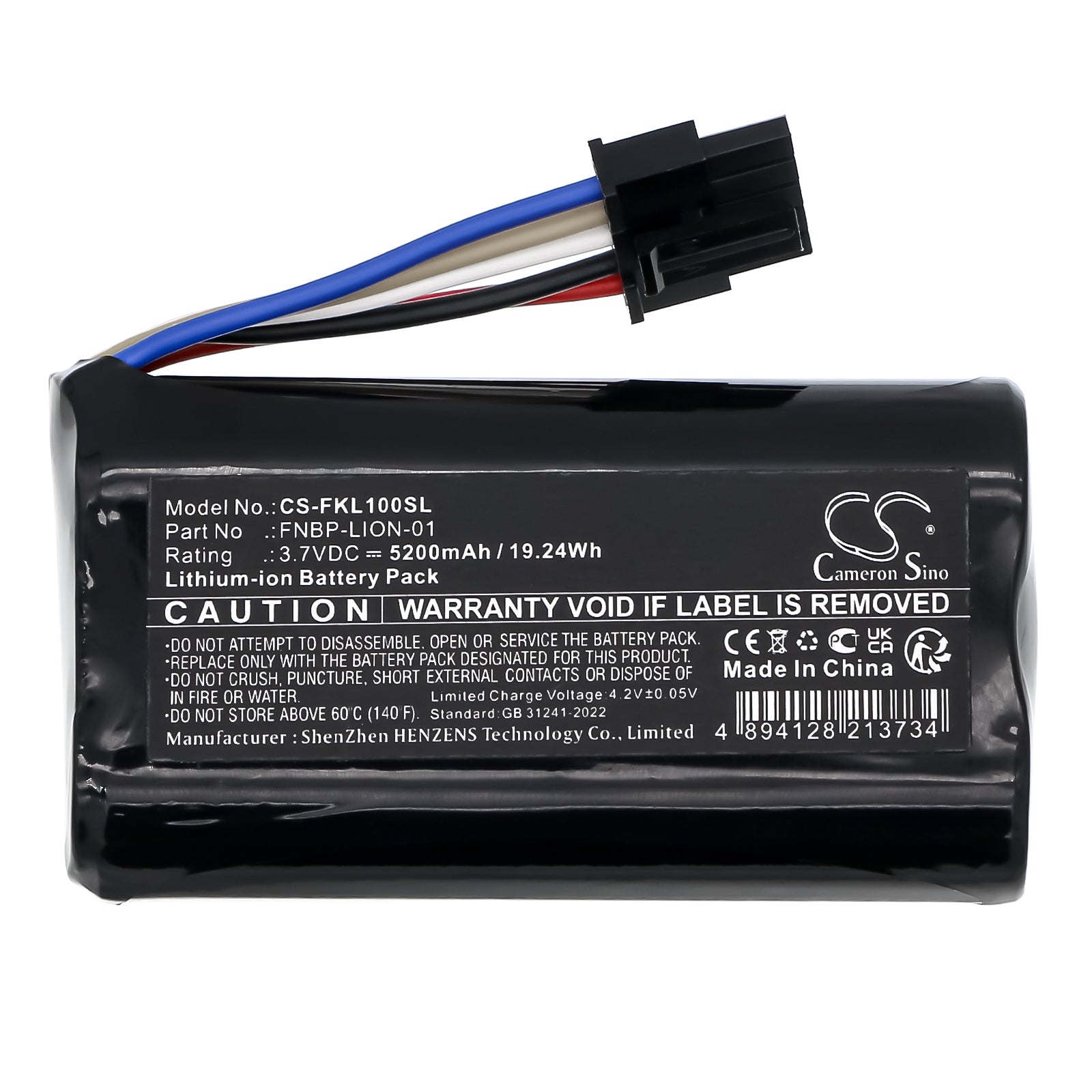 3.7V, Li-ion, 5200mAh, Battery fits Fluke LIQ-100, LIQ-100-IE, 19.24Wh Equipment, Survey, Test Cameron Sino Technology Limited