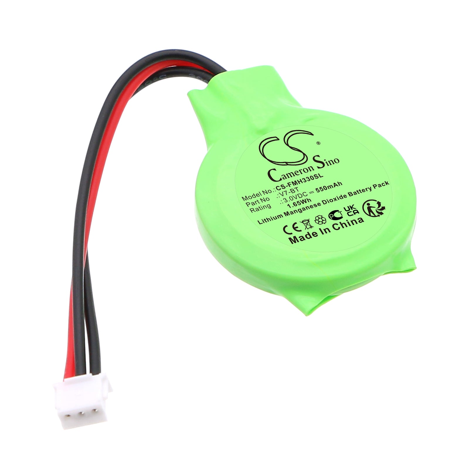 3V, Li-MnO2, 550mAh, Battery fits Fuji Electric UG221, UG30P-BT, 1.65Wh PLC Cameron Sino Technology Limited