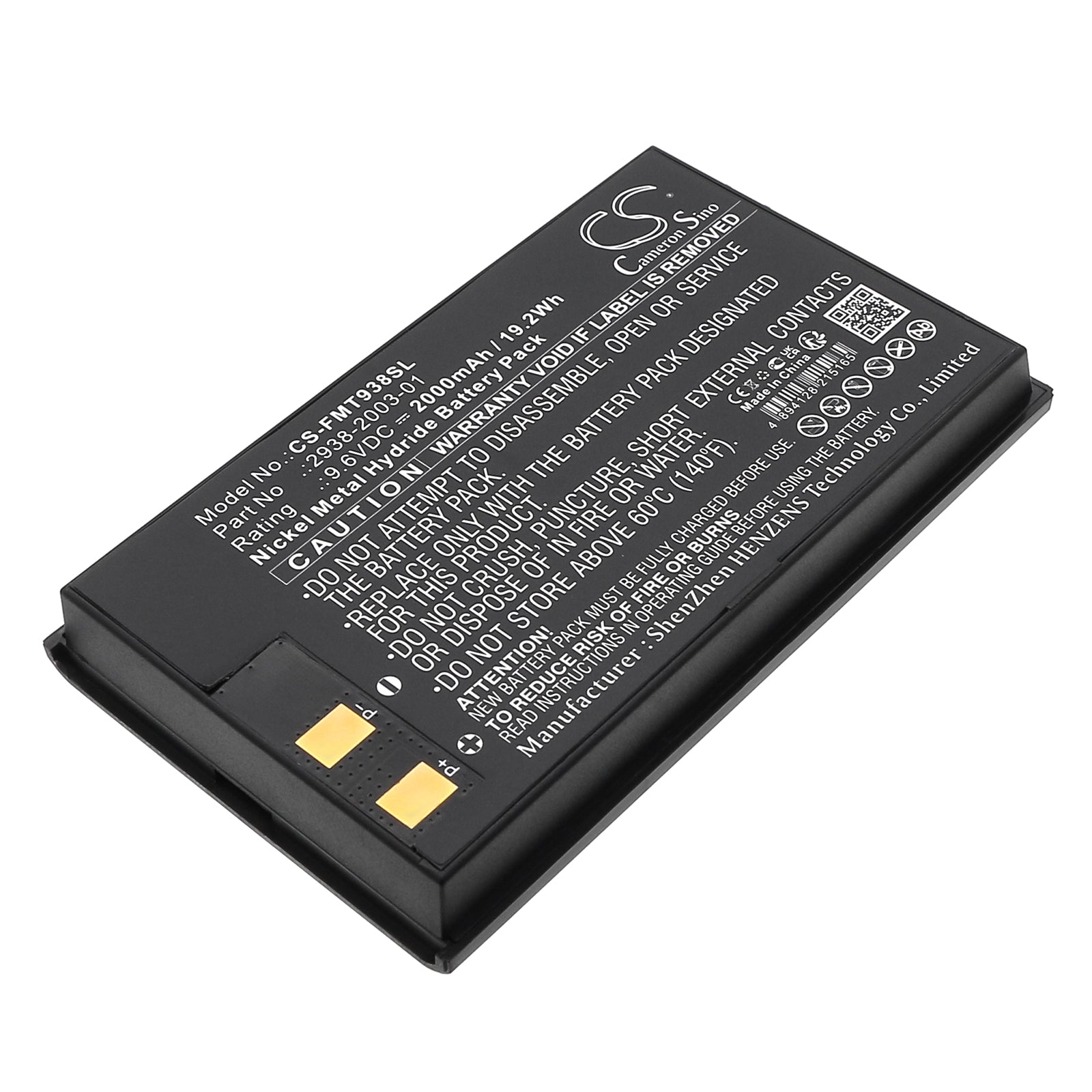 9.6V, Ni-MH, 2000mAh, Battery fits Fluke Microtest 2-Way Injector Tester, Microtest PentaScanner, 19.2Wh Equipment, Survey, Test Cameron Sino Technology Limited