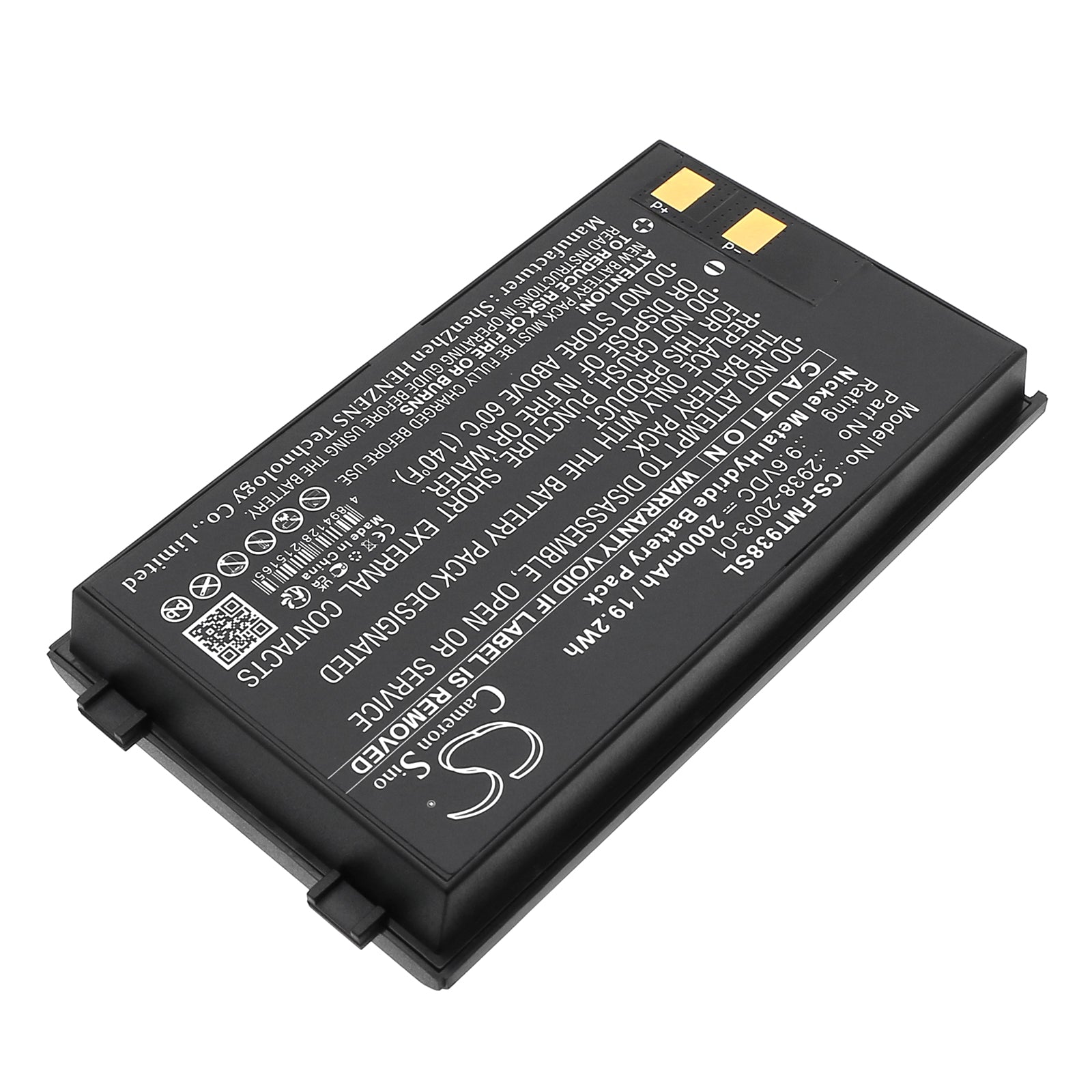 9.6V, Ni-MH, 2000mAh, Battery fits Fluke Microtest 2-Way Injector Tester, Microtest PentaScanner, 19.2Wh Equipment, Survey, Test Cameron Sino Technology Limited