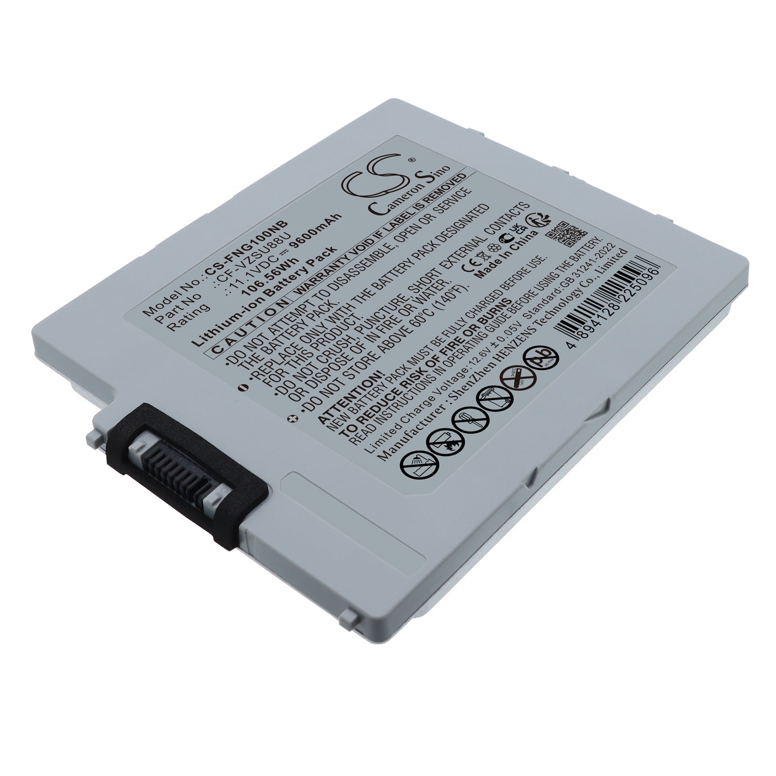 11.1V, Li-ion, 9600mAh, Battery fits Panasonic FZ-G1, Toughbook G1, 106.56Wh Notebook, Laptop Cameron Sino Technology Limited