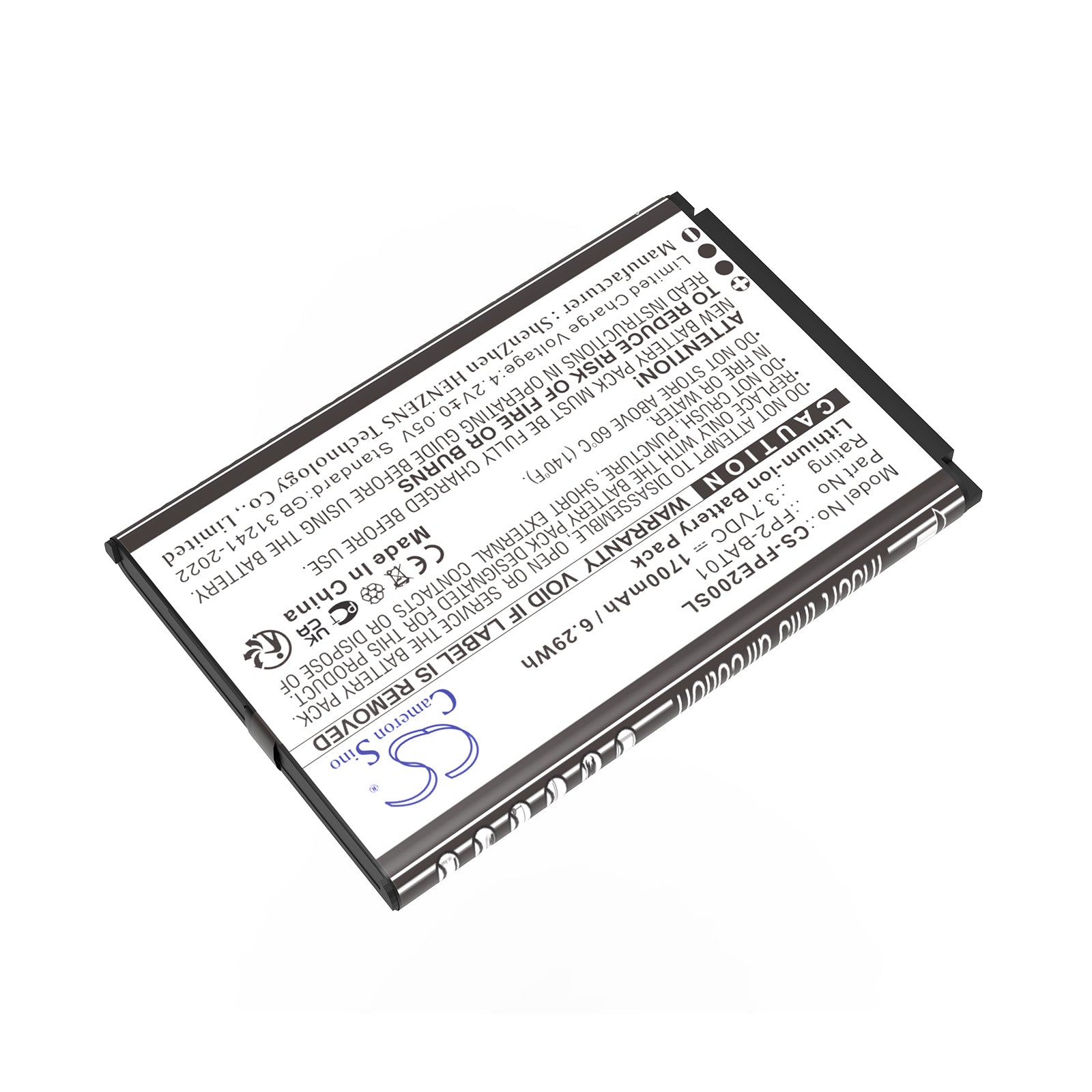 3.7V, Li-ion, 1700mAh, Battery fits Fairphone Fairphone 2, 6.29Wh Mobile, SmartPhone Cameron Sino Technology Limited
