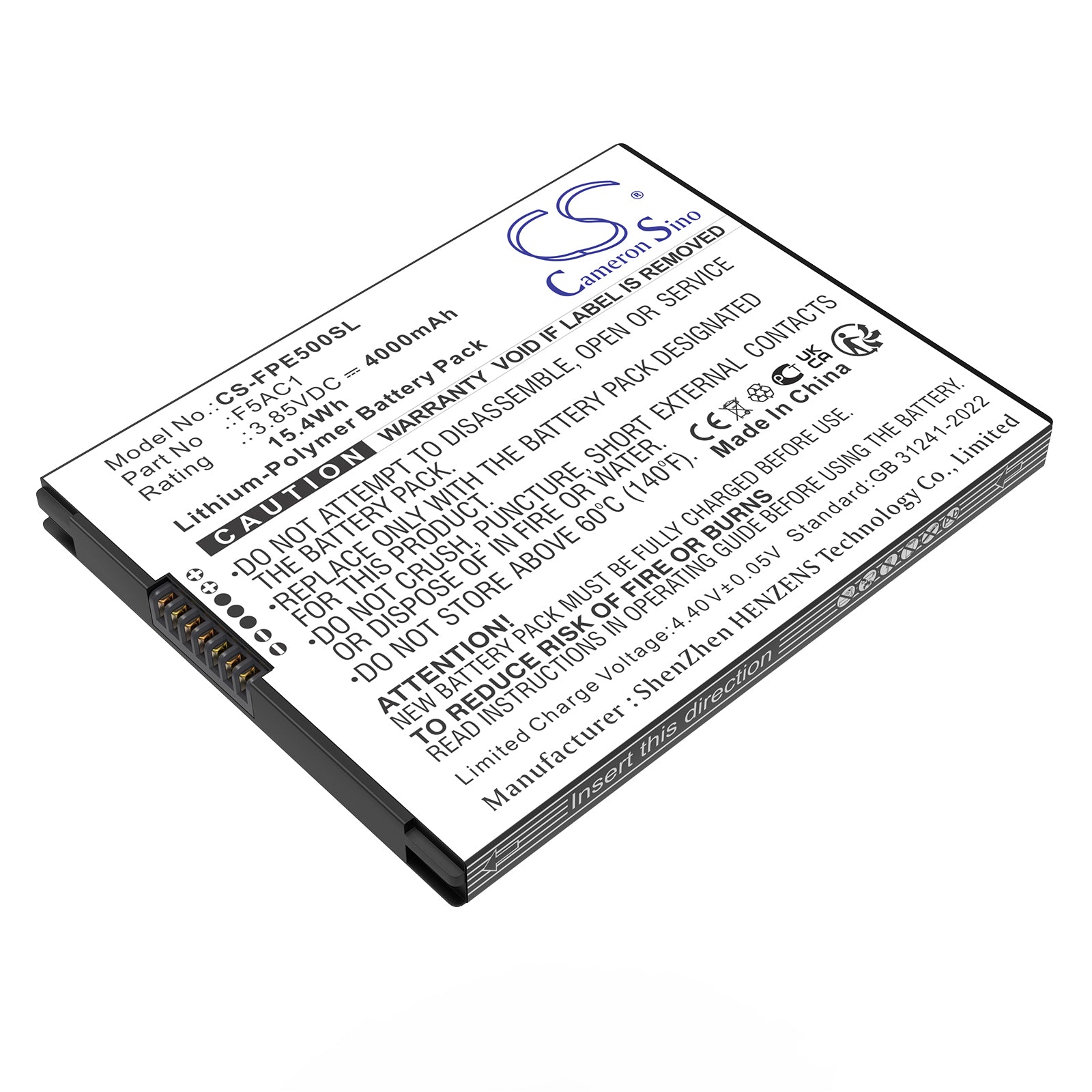 3.85V, Li-Polymer, 4000mAh, Battery fits Fairphone Fairphone 5, 15.4Wh Mobile, SmartPhone Cameron Sino Technology Limited