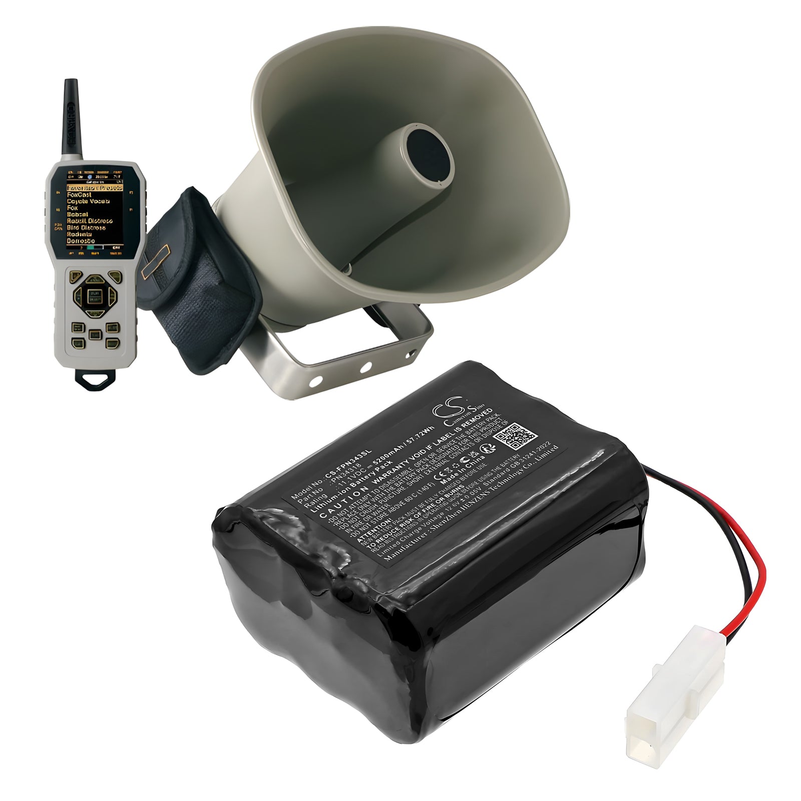11.1V, Li-ion, 5200mAh, Battery fits Foxpro banshee, cs24, 57.72Wh Sports & Outdoors Cameron Sino Technology Limited