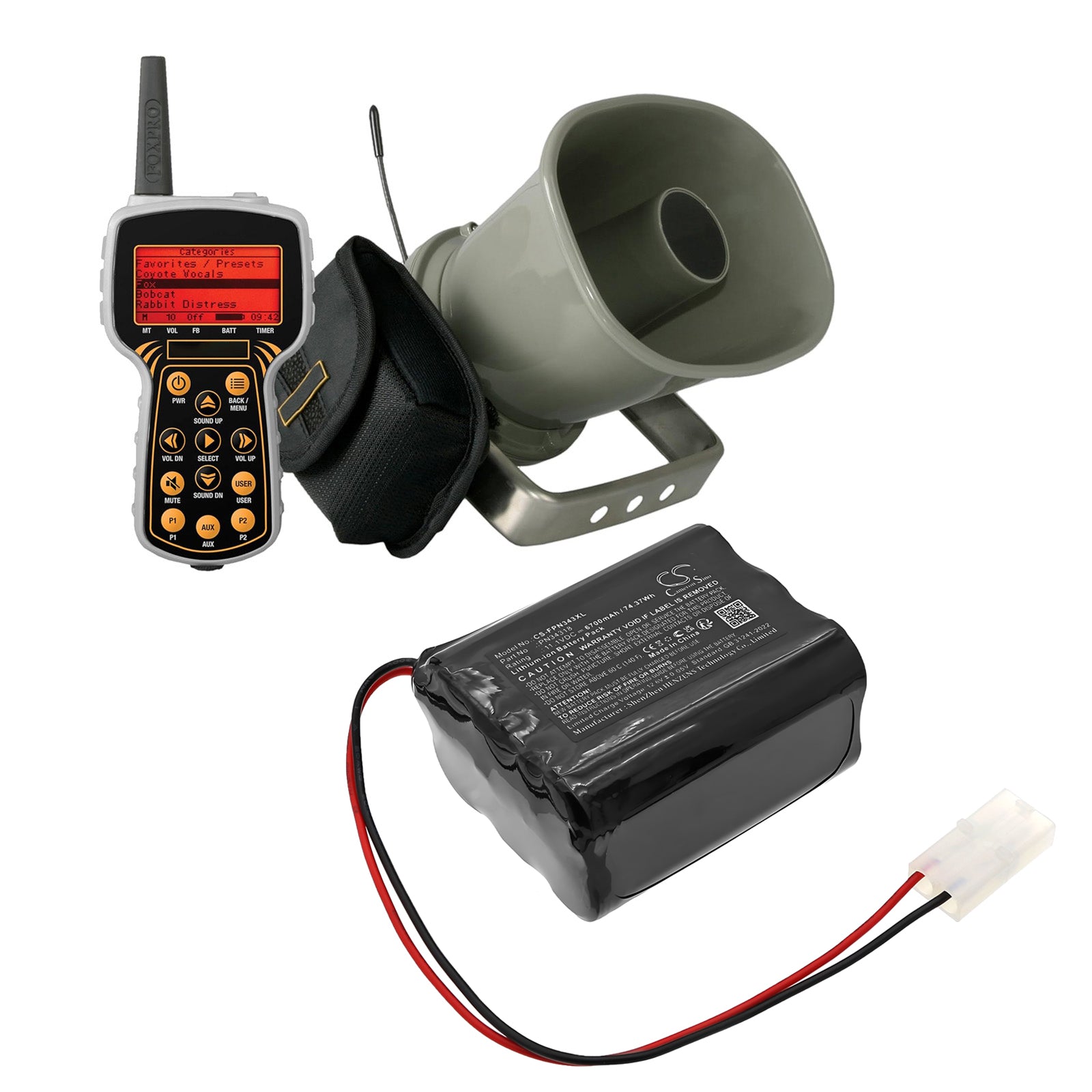 11.1V, Li-ion, 6700mAh, Battery fits Foxpro banshee, cs24, 74.37Wh Sports & Outdoors Cameron Sino Technology Limited