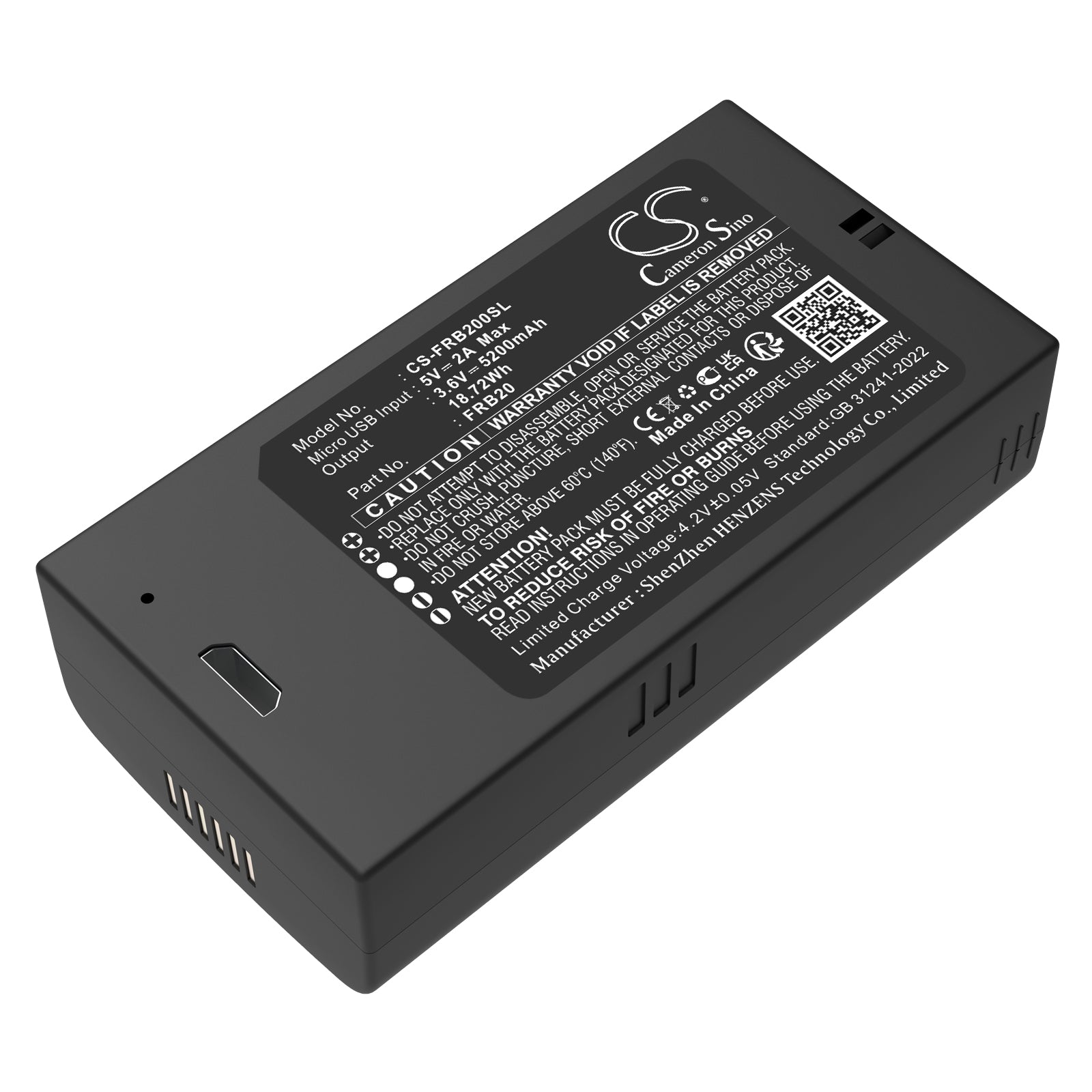 3.6V, Li-ion, 5200mAh, Battery fits Imou Cell 2 Camera, 18.72Wh Home Security Camera Cameron Sino Technology Limited