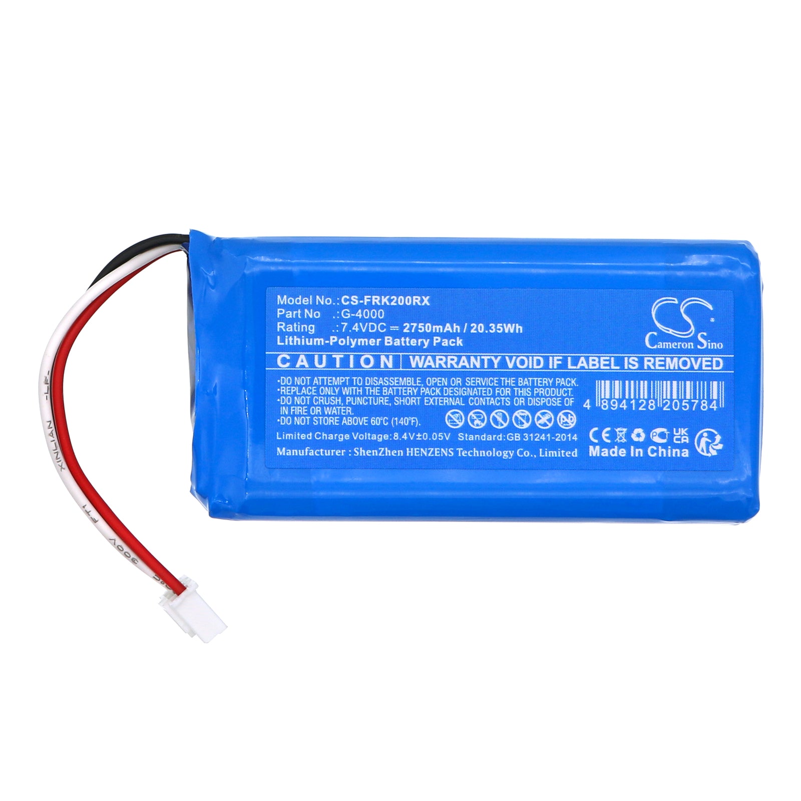Li-Polymer, Remote Controller Battery fits Frsky Ethos Tandem X18 Transmitter, Ethos Tandem X18se Transmitter, 7.4V, 2750mAh Remote Controller Cameron Sino Technology Limited