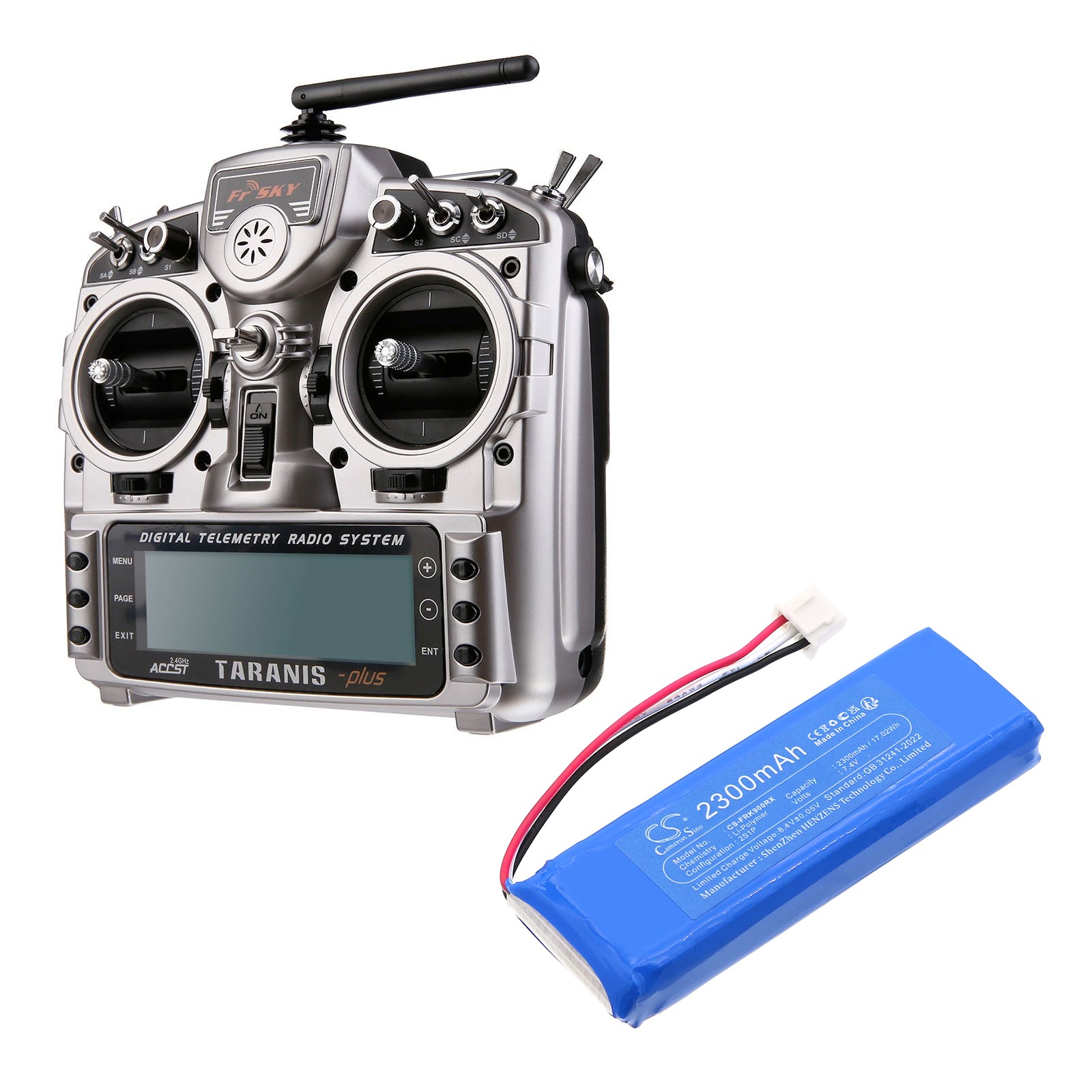 7.4V, , , Battery fits FrSky X9D Plus, X9DP2019, Remote Controller Cameron Sino Technology Limited