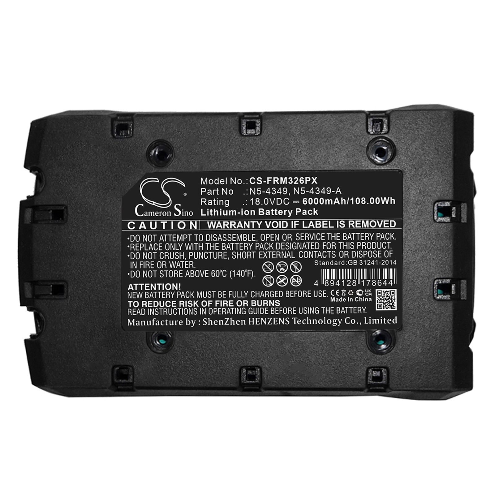 Li-ion, Strapping Tools Battery fits Fromm P318, P326, 18.0V, 6000mAh Strapping Tools Cameron Sino Technology Limited