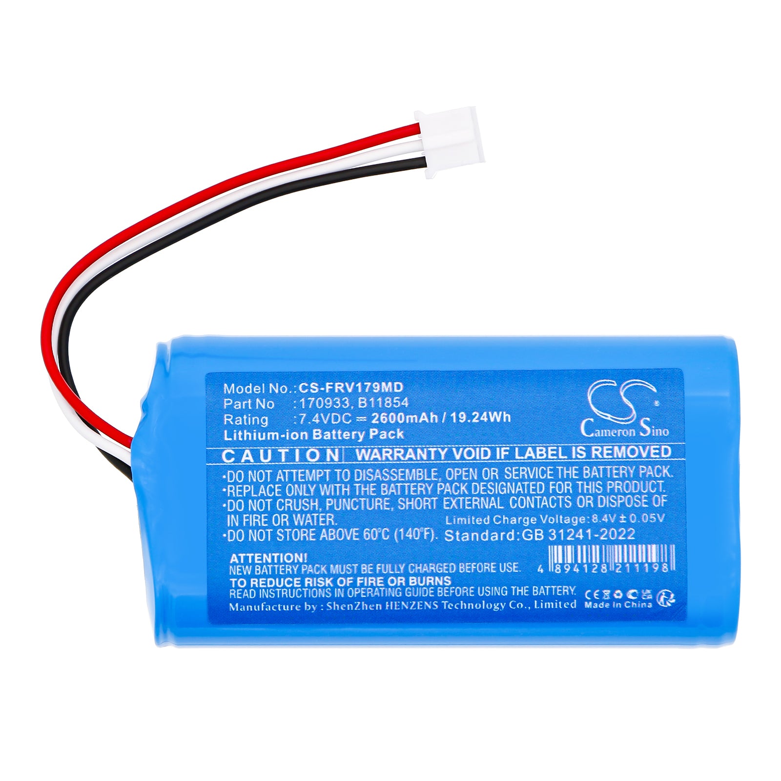 7.4V, Li-ion, 2600mAh, Battery fits Fresenius Agilia 4+, Agilia 6+, 19.24Wh Medical Cameron Sino Technology Limited