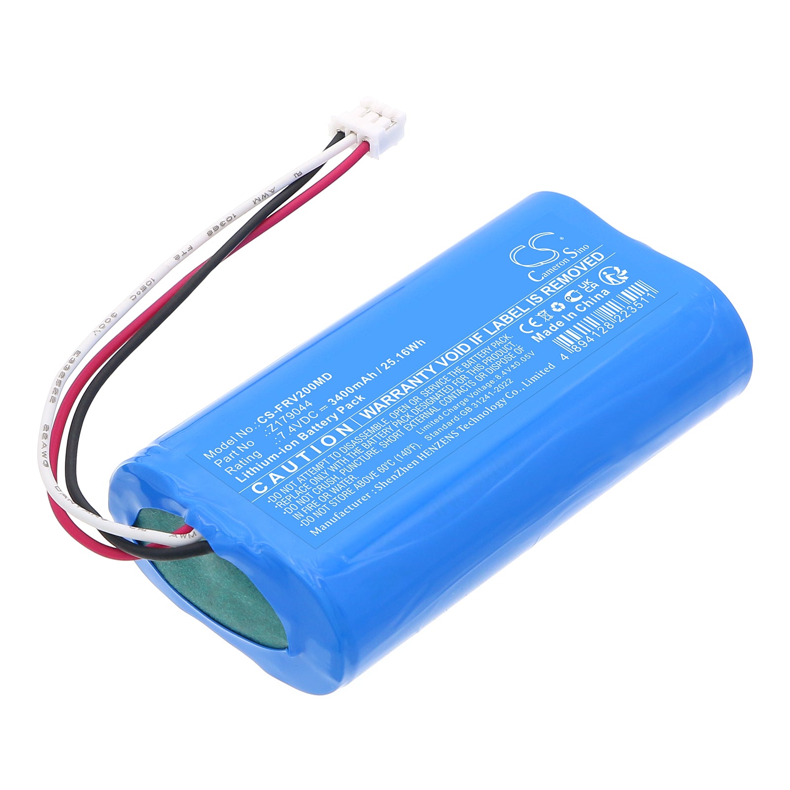 7.4V, Li-ion, 3400mAh, Battery fits Fresenius infusion pump Volumat Agilia VP Version V2, 25.16Wh Medical Cameron Sino Technology Limited