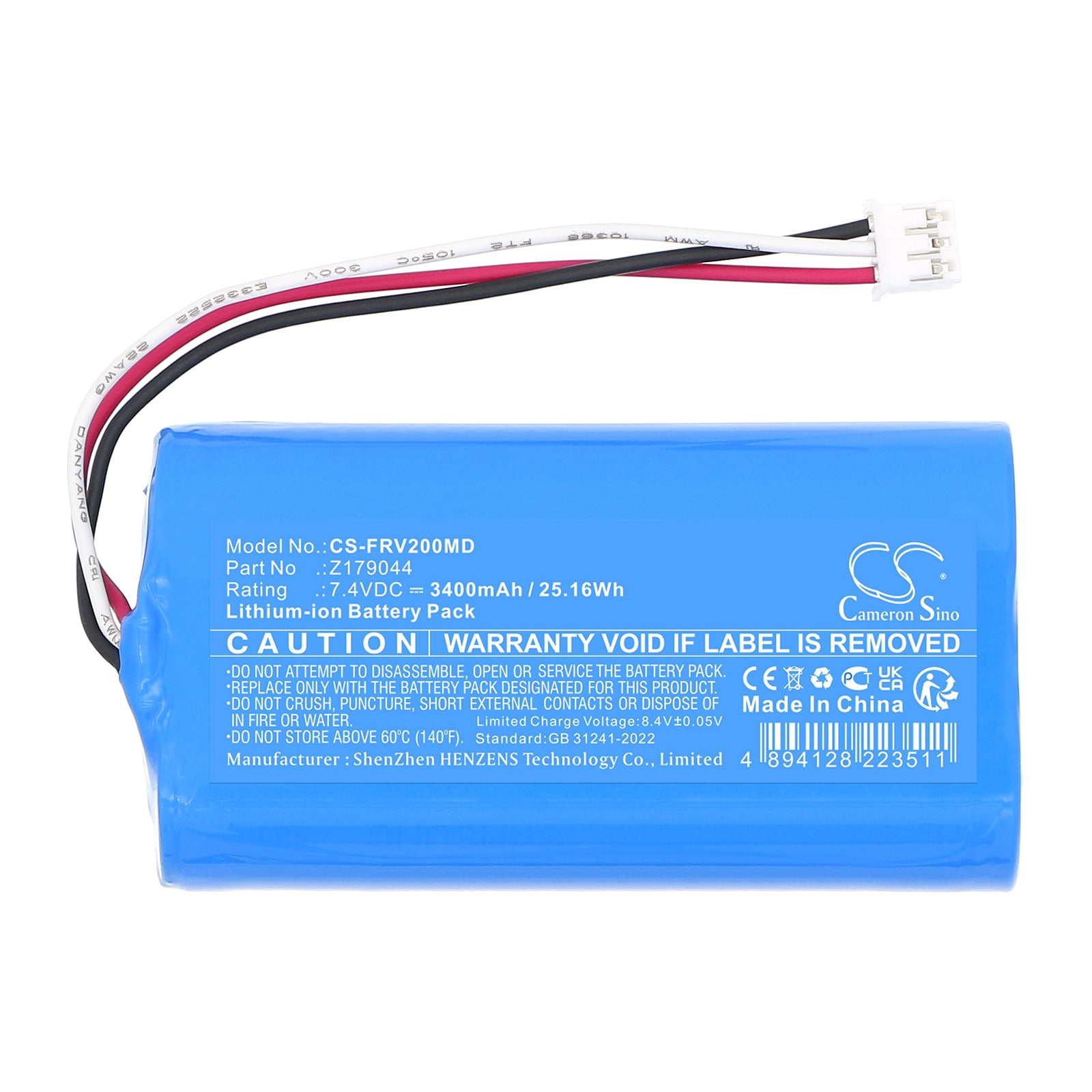 7.4V, Li-ion, 3400mAh, Battery fits Fresenius infusion pump Volumat Agilia VP Version V2, 25.16Wh Medical Cameron Sino Technology Limited