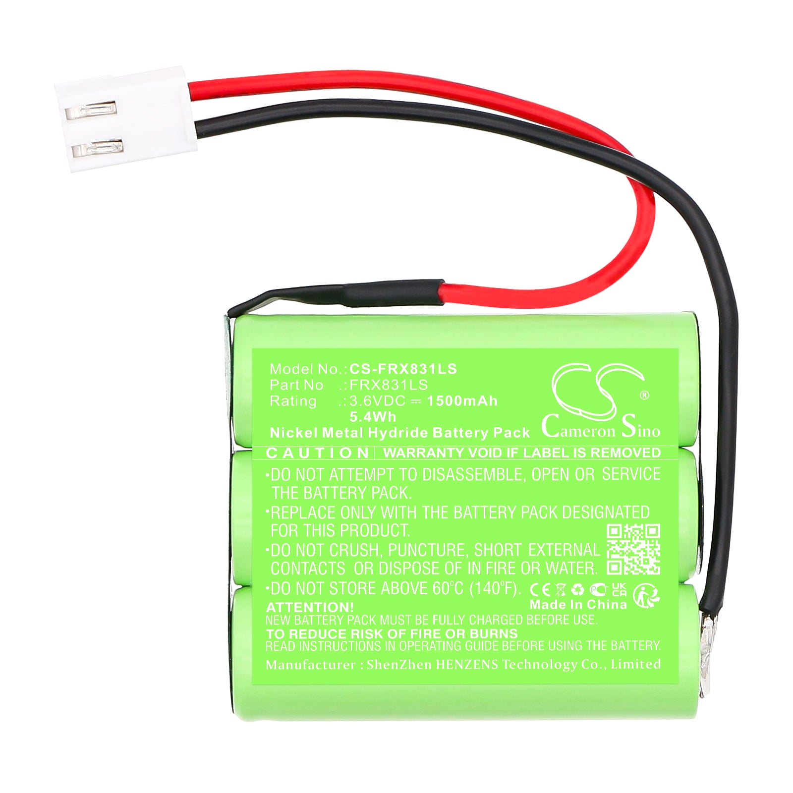 3.6V, Ni-MH, 1500mAh, Battery fits Emergency Lighting, 5.4Wh Emergency Lighting Cameron Sino Technology Limited
