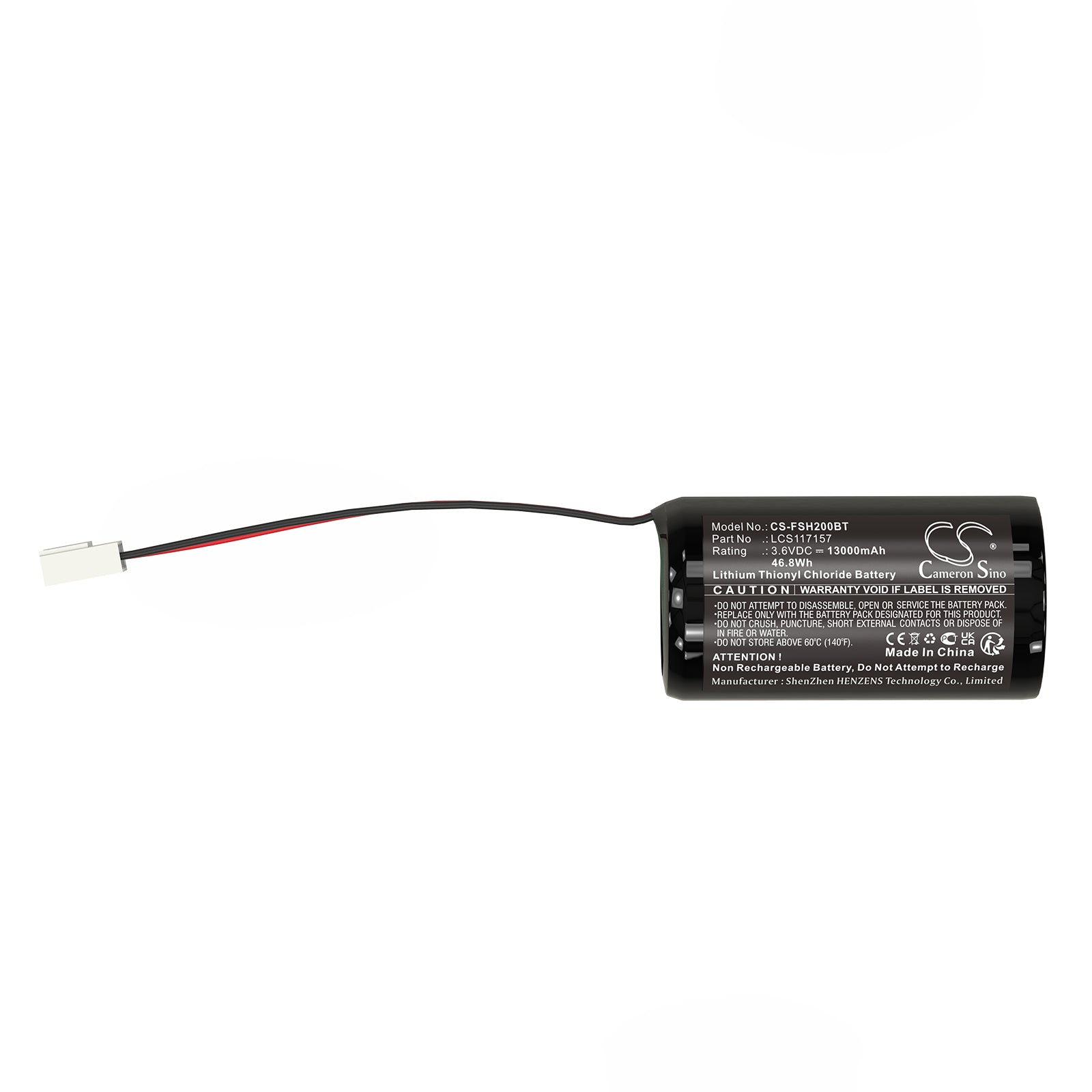 FICHET LSH20 Battery Replacement 3.6V LiSOCl2 13000mAh 46.8Wh For LSH20 Devices And More Alarm System Cameron Sino Technology Limited