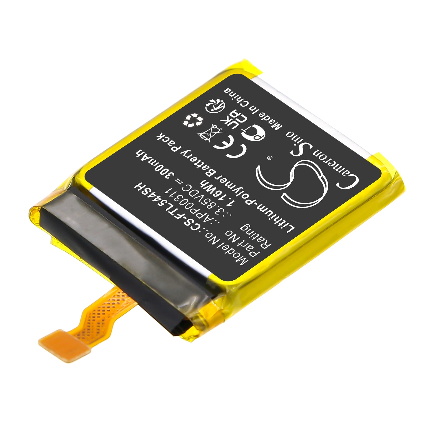 3.85V, Li-Polymer, 300mAh, Battery fits Fossil DW11F, Gen 5E 44mm, 1.16Wh Smartwatch Cameron Sino Technology Limited