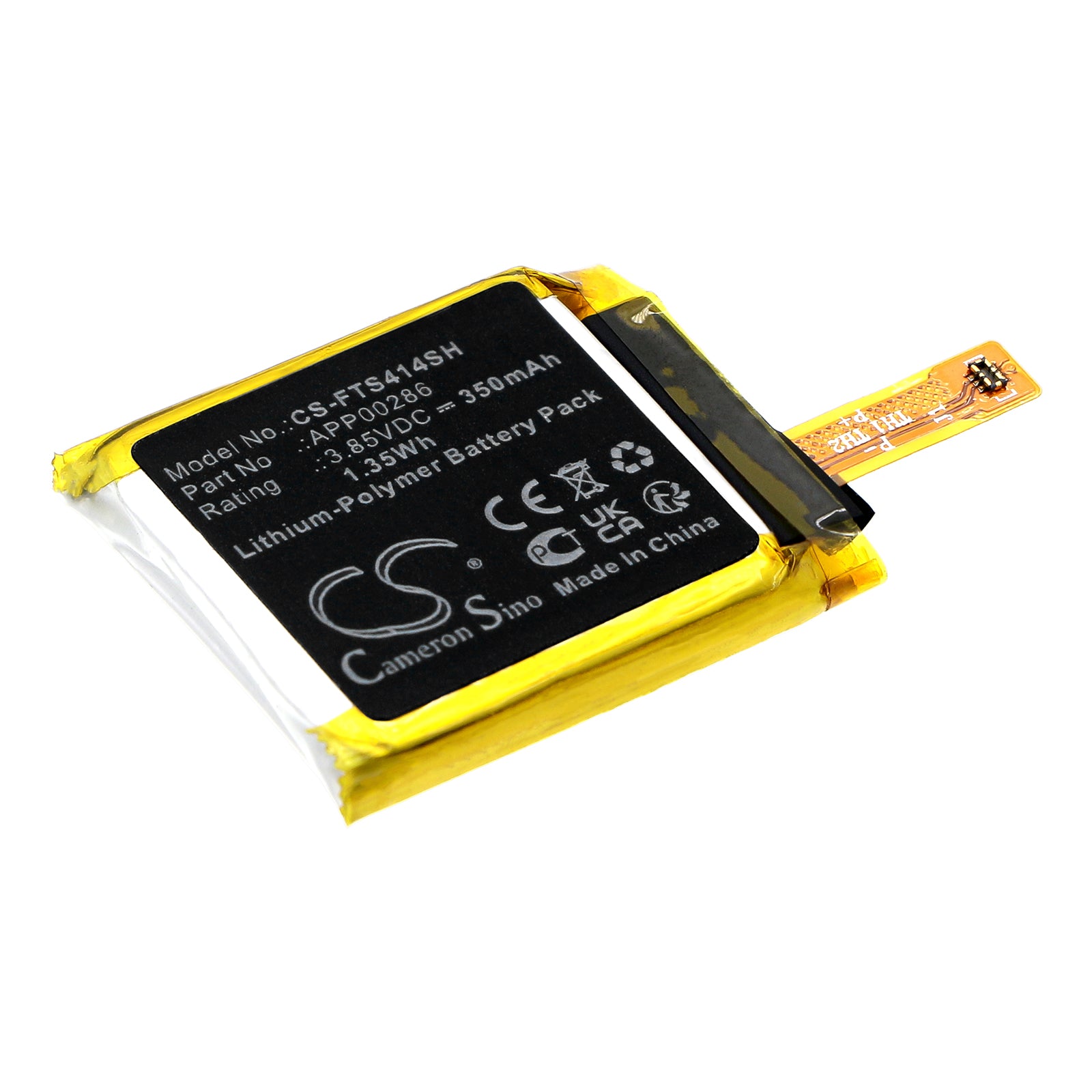 Li-Polymer, Smartwatch Battery fits Fossil Sport 41mm Gen 4, 3.85V, 350mAh Smartwatch Cameron Sino Technology Limited