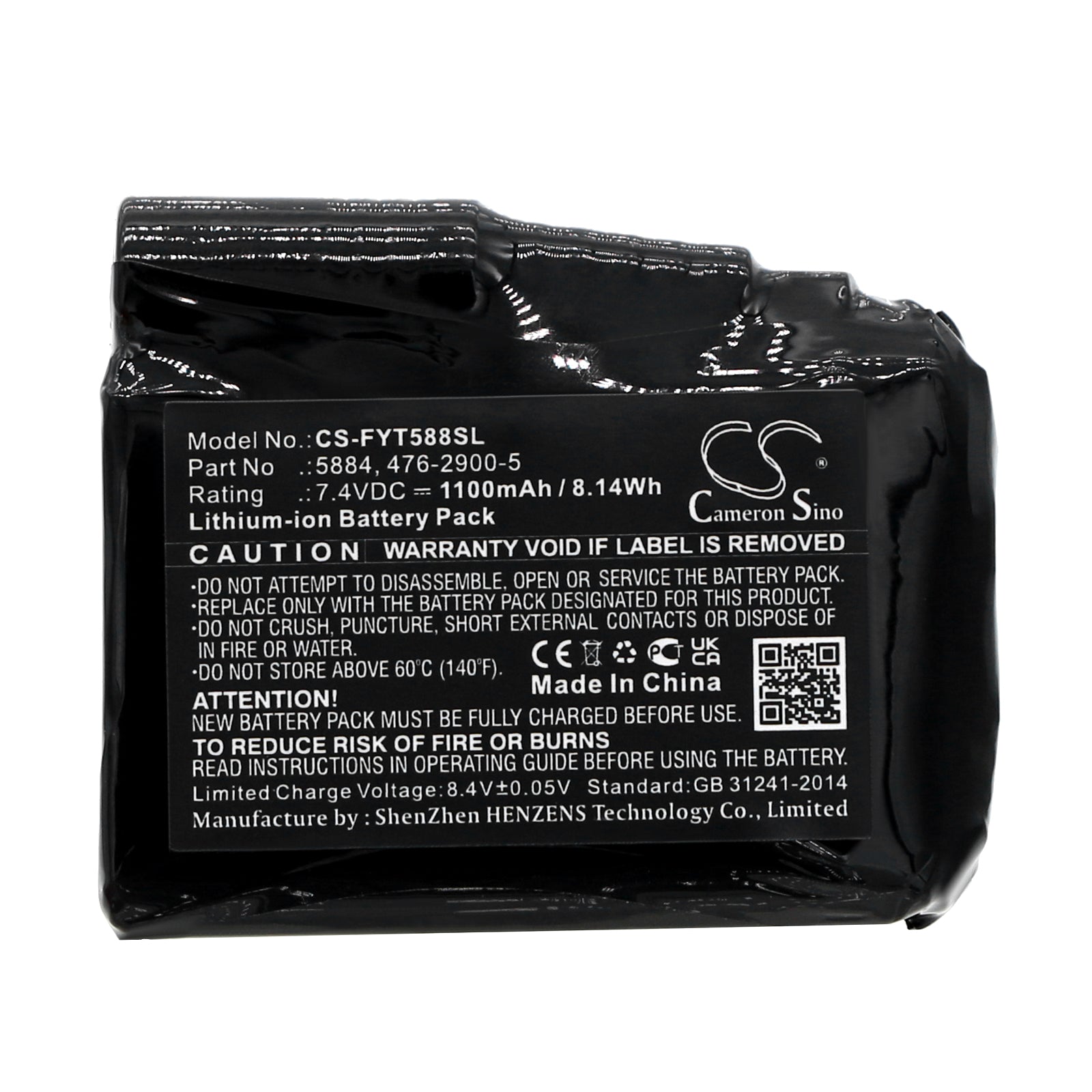Li-ion, Heated Clothes Battery fits Fly Racing Heated Glove, Ignitor Gloves, 7.4V, 1100mAh Heated Clothes Cameron Sino Technology Limited