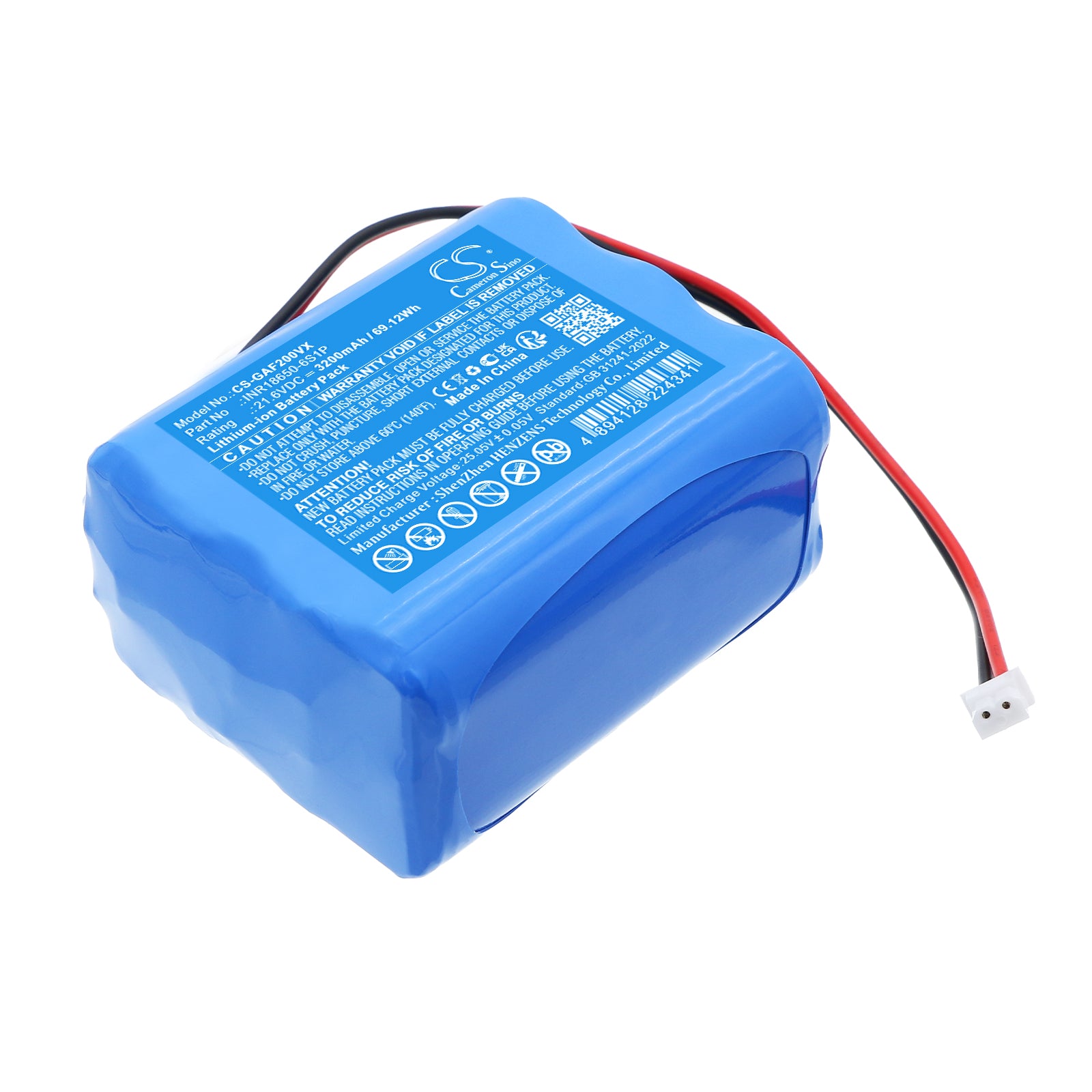 21.6V, Li-ion, 3200mAh, Battery fits Geek Aire Fan CF2, 69.12Wh Fans Cameron Sino Technology Limited