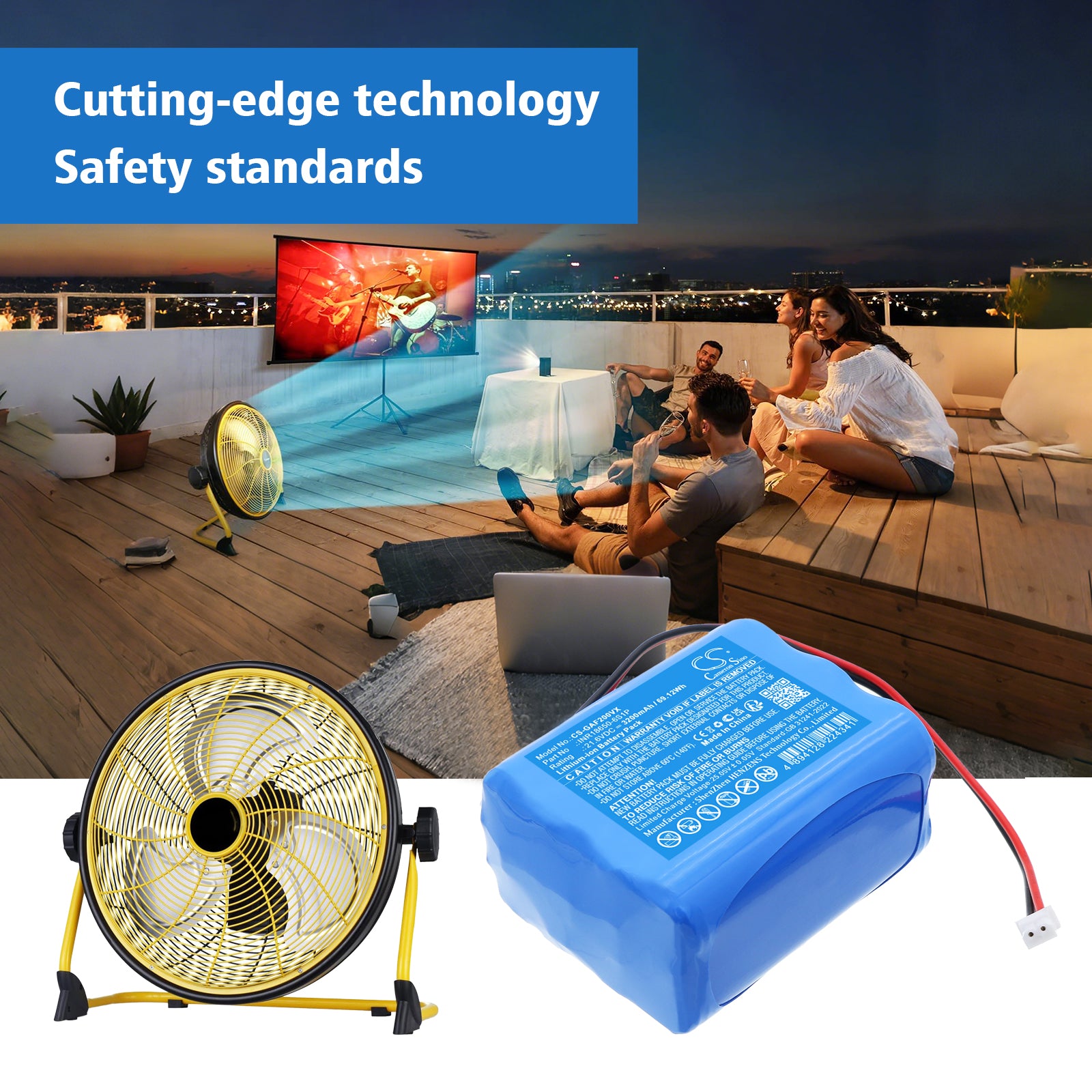 21.6V, Li-ion, 3200mAh, Battery fits Geek Aire Fan CF2, 69.12Wh Fans Cameron Sino Technology Limited