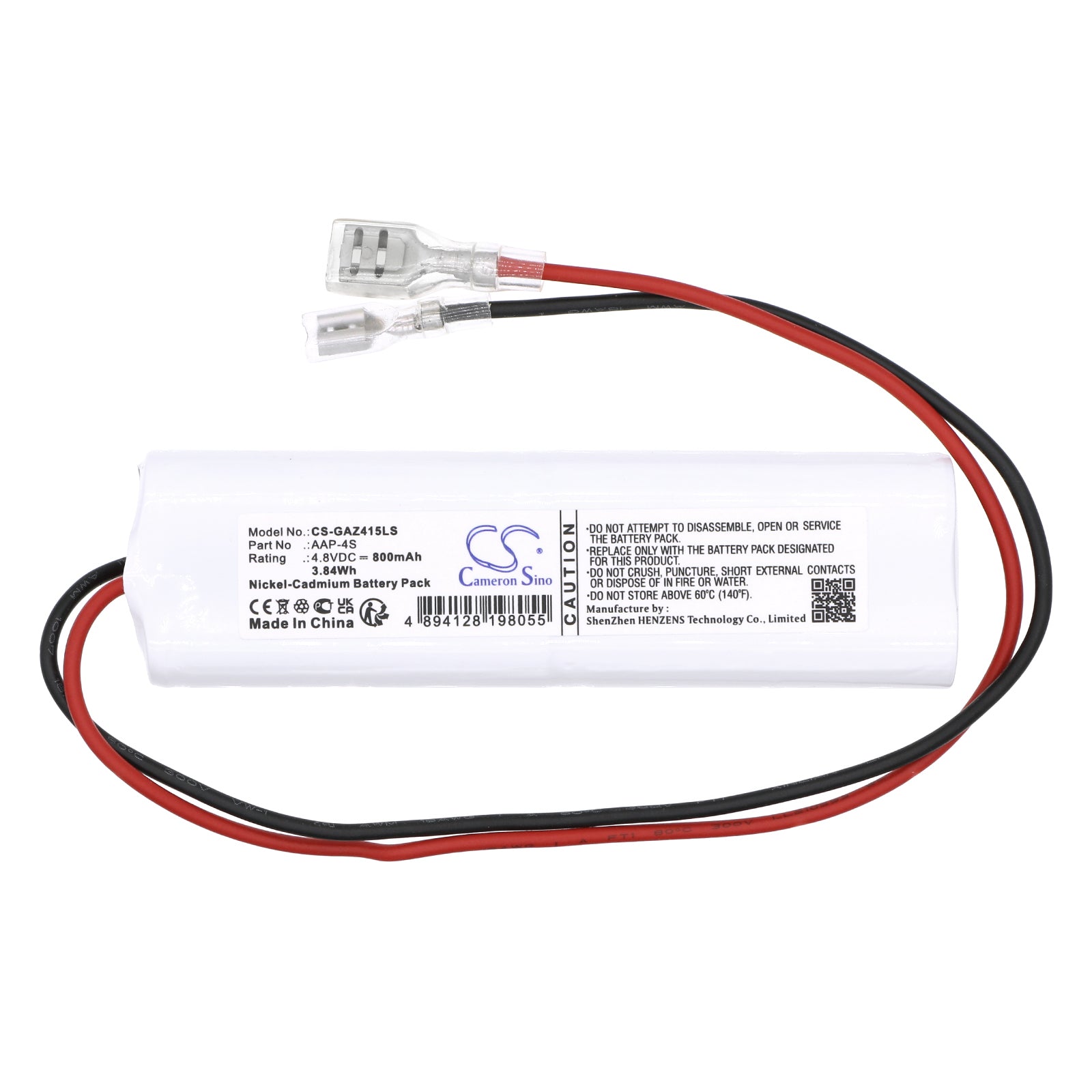 Ni-CD, Emergency Lighting Battery fits Gaz 5161000415, 4.8V, 800mAh Emergency Lighting Cameron Sino Technology Limited