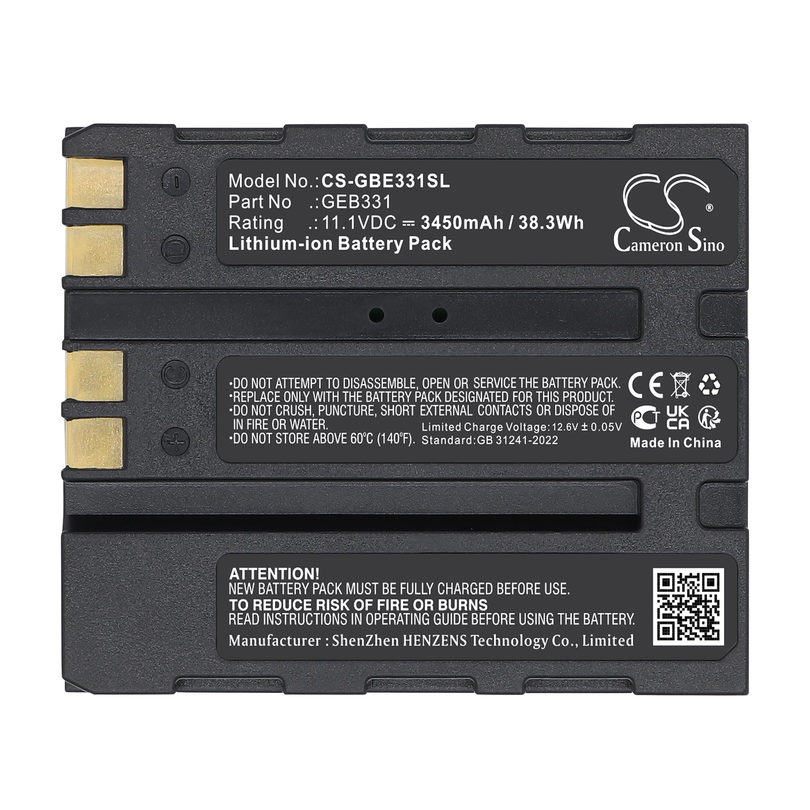 11.1V, Li-ion, 3450mAh, Battery fits Leica CS20, CS20 Controller, 38.3Wh Equipment, Survey, Test Cameron Sino Technology Limited