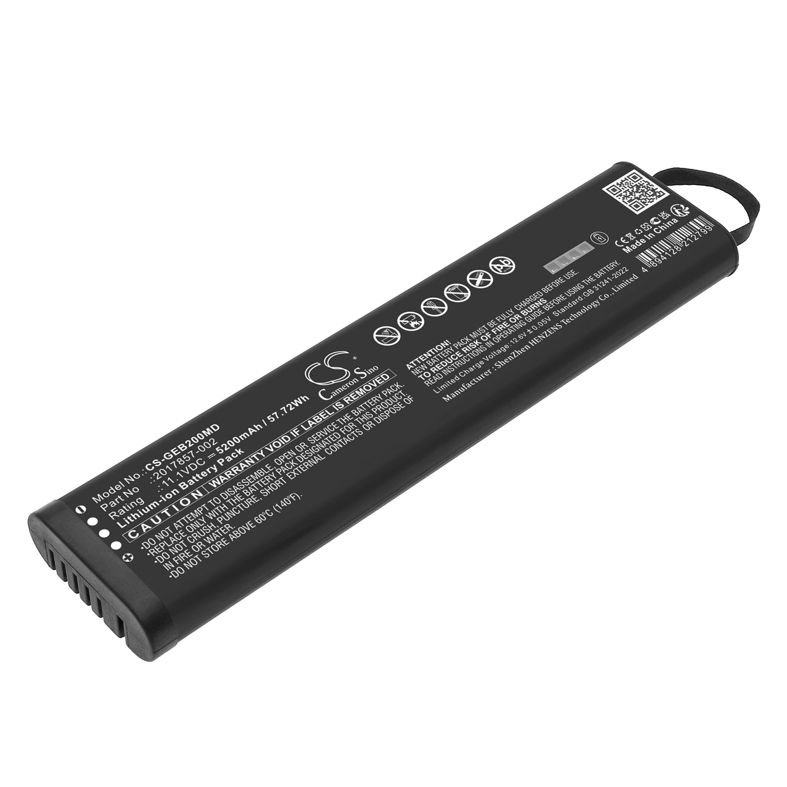 11.1V, Li-ion, 5200mAh, Battery fits GE B20 Healthcare, B30 Healthcare, 57.72Wh Medical Cameron Sino Technology Limited