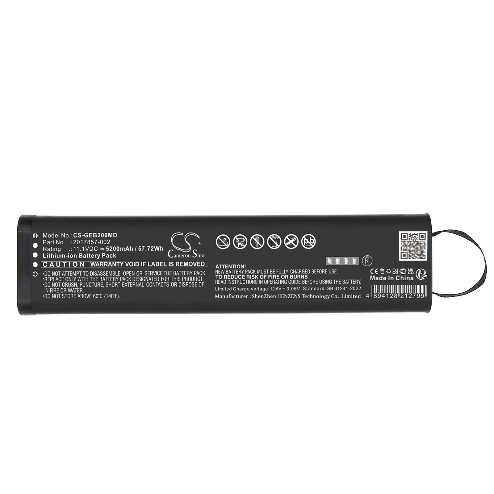 11.1V, Li-ion, 5200mAh, Battery fits GE B20 Healthcare, B30 Healthcare, 57.72Wh Medical Cameron Sino Technology Limited