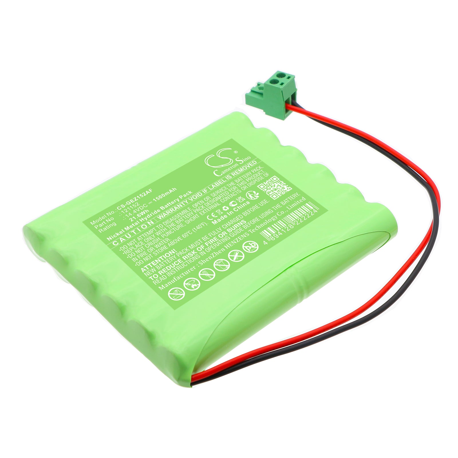 14.4V, Ni-MH, 1500mAh, Battery fits GEZE Ecconodrive EL, 21.6Wh Automatic Doors Cameron Sino Technology Limited