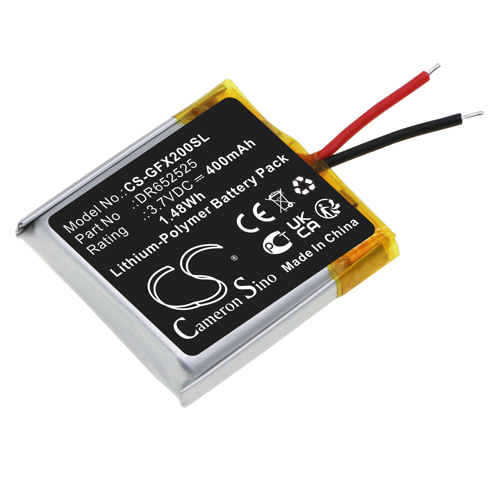 Li-Polymer, Smartwatch Battery fits Golfbuddy 2alg4 Voicex, Voice X, 3.7V, 400mAh Smartwatch Cameron Sino Technology Limited