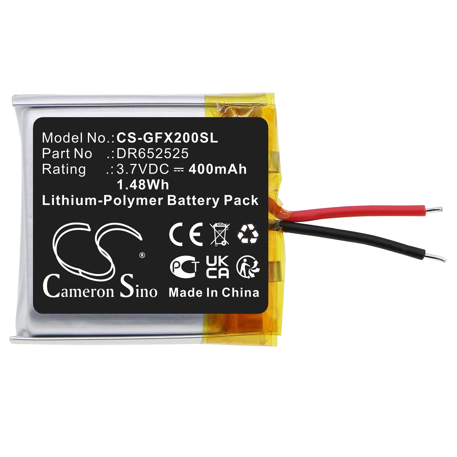 Li-Polymer, Smartwatch Battery fits Golfbuddy 2alg4 Voicex, Voice X, 3.7V, 400mAh Smartwatch Cameron Sino Technology Limited