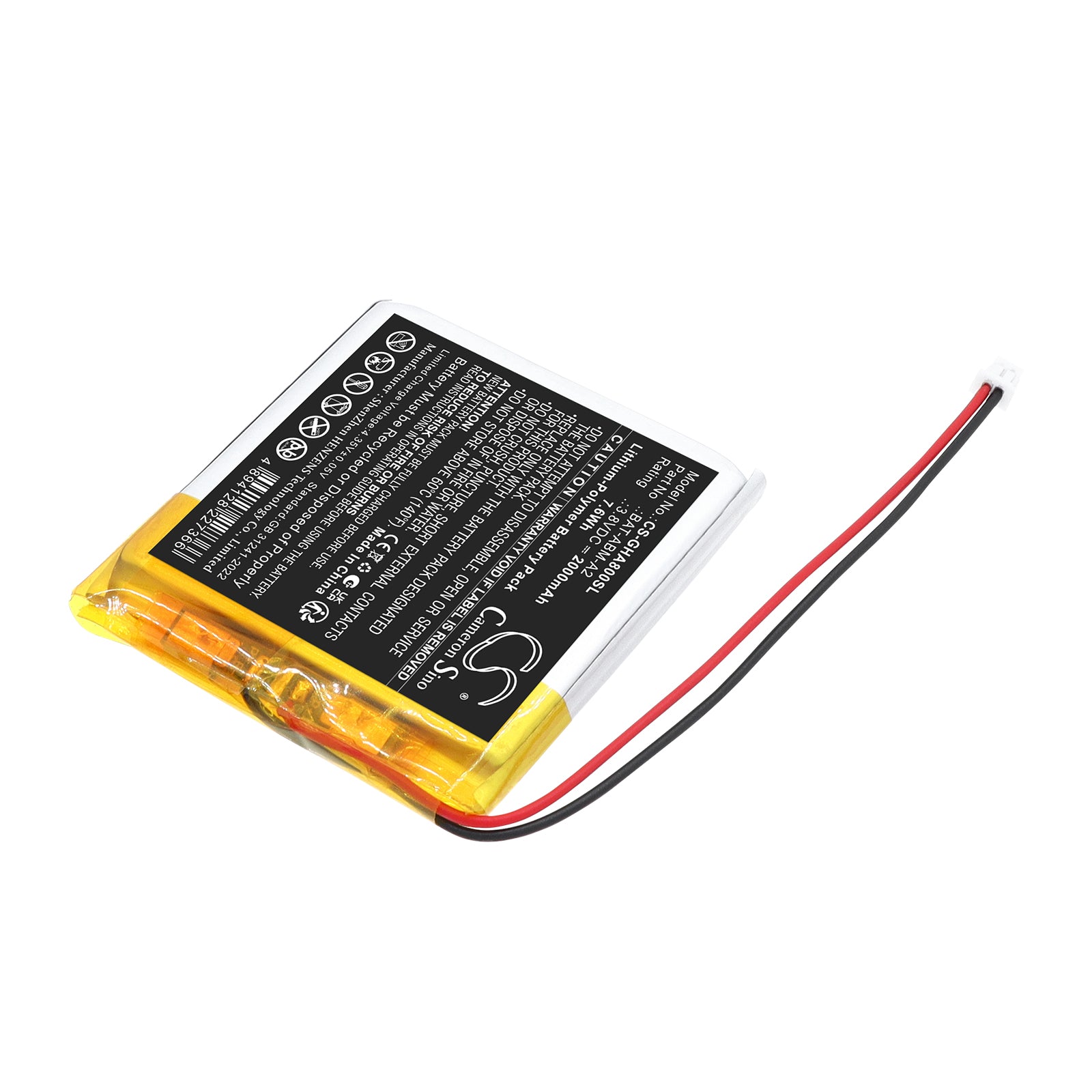 3.8V, Li-Polymer, 2000mAh, Battery fits GHB ABM800, 7.6Wh BabyPhone Cameron Sino Technology Limited