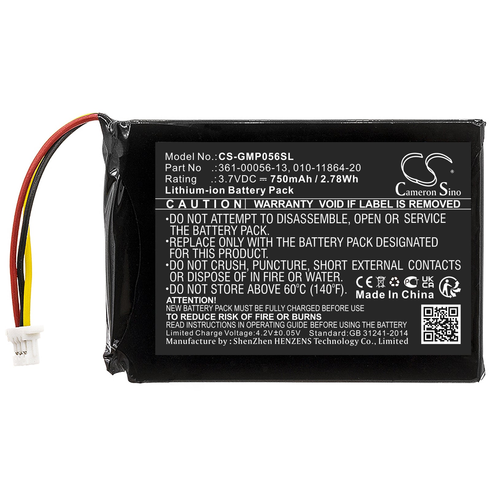 Li-ion, Dog Collar Battery fits Garmin Sport Pro Handheld Transmitter, 3.7V, 750mAh Dog Collar Cameron Sino Technology Limited