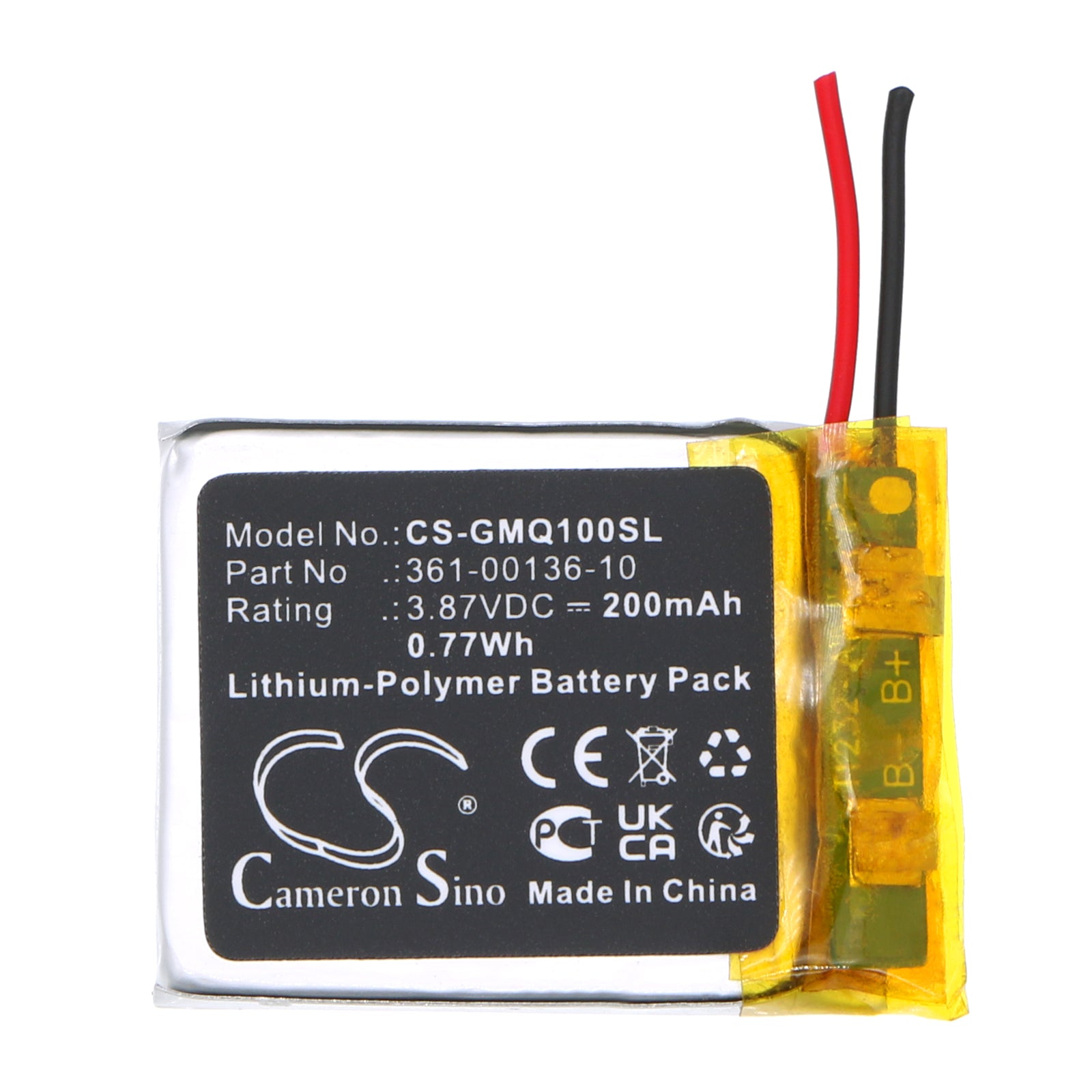 Li-Polymer, Smartwatch Battery fits Garmin Venu Sq Music, 3.87V, 200mAh Smartwatch Cameron Sino Technology Limited