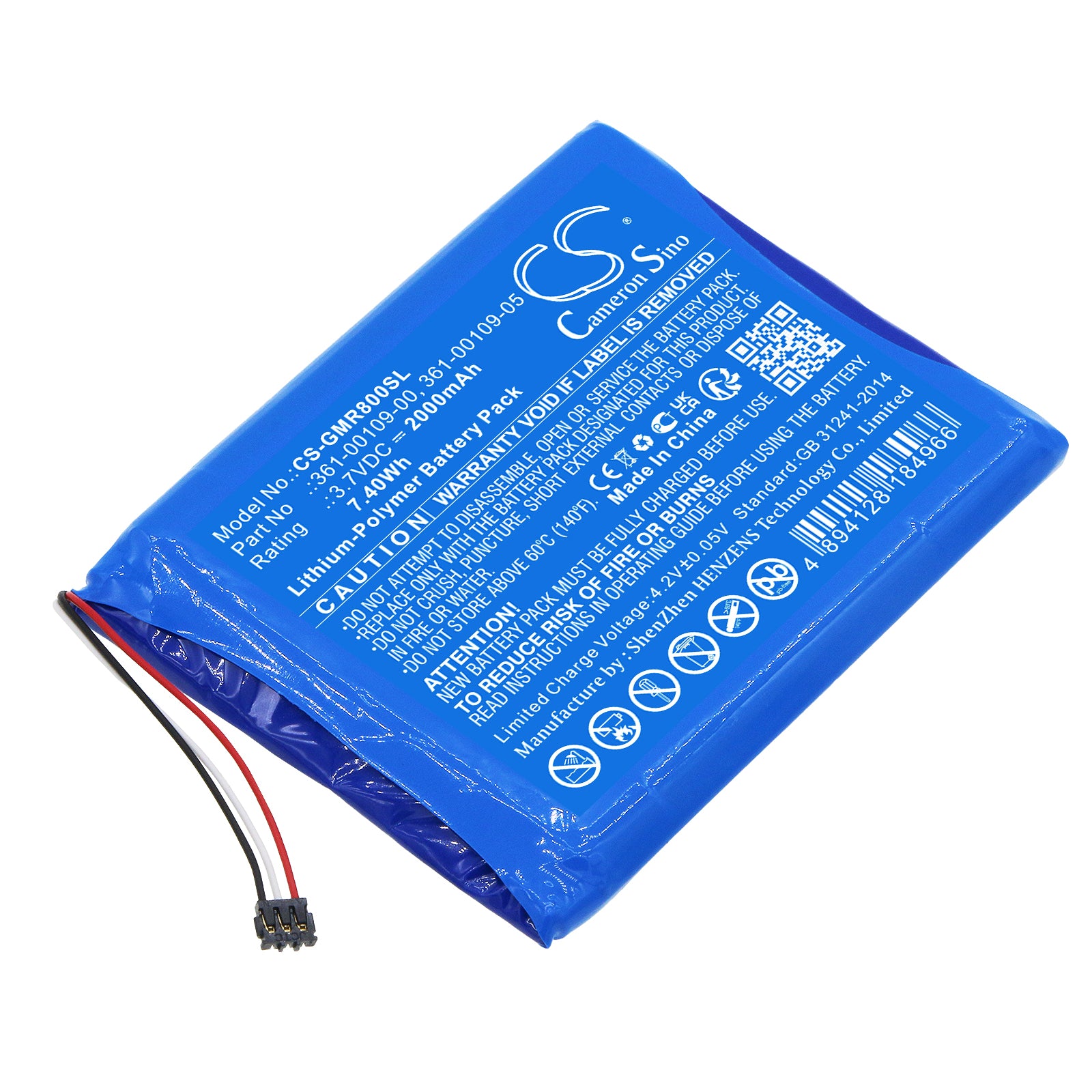 Li-Polymer, GPS, Navigator Battery fits Garmin Dezl Otr800, Dezl Otr800 Mt-s, 3.7V, 2000mAh GPS, Navigator Cameron Sino Technology Limited